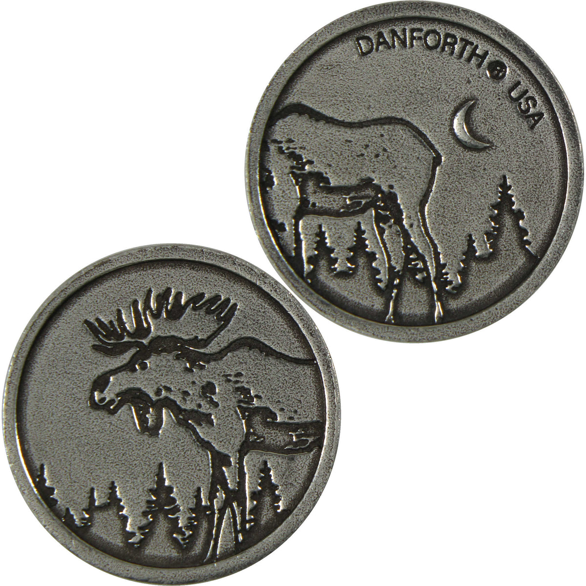 Moose Heads & Tails Pewter Pocket Coin