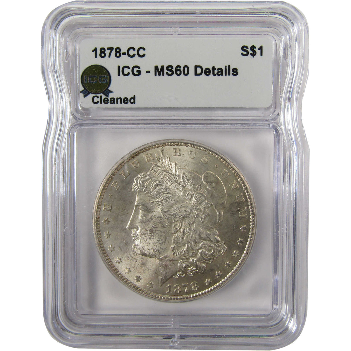 1878 CC Morgan Silver Dollar MS 60 Details ICG $1 Coin SKU:I29200 - Morgan coin - Morgan silver dollar - Morgan silver dollar for sale - Profile Coins & Collectibles