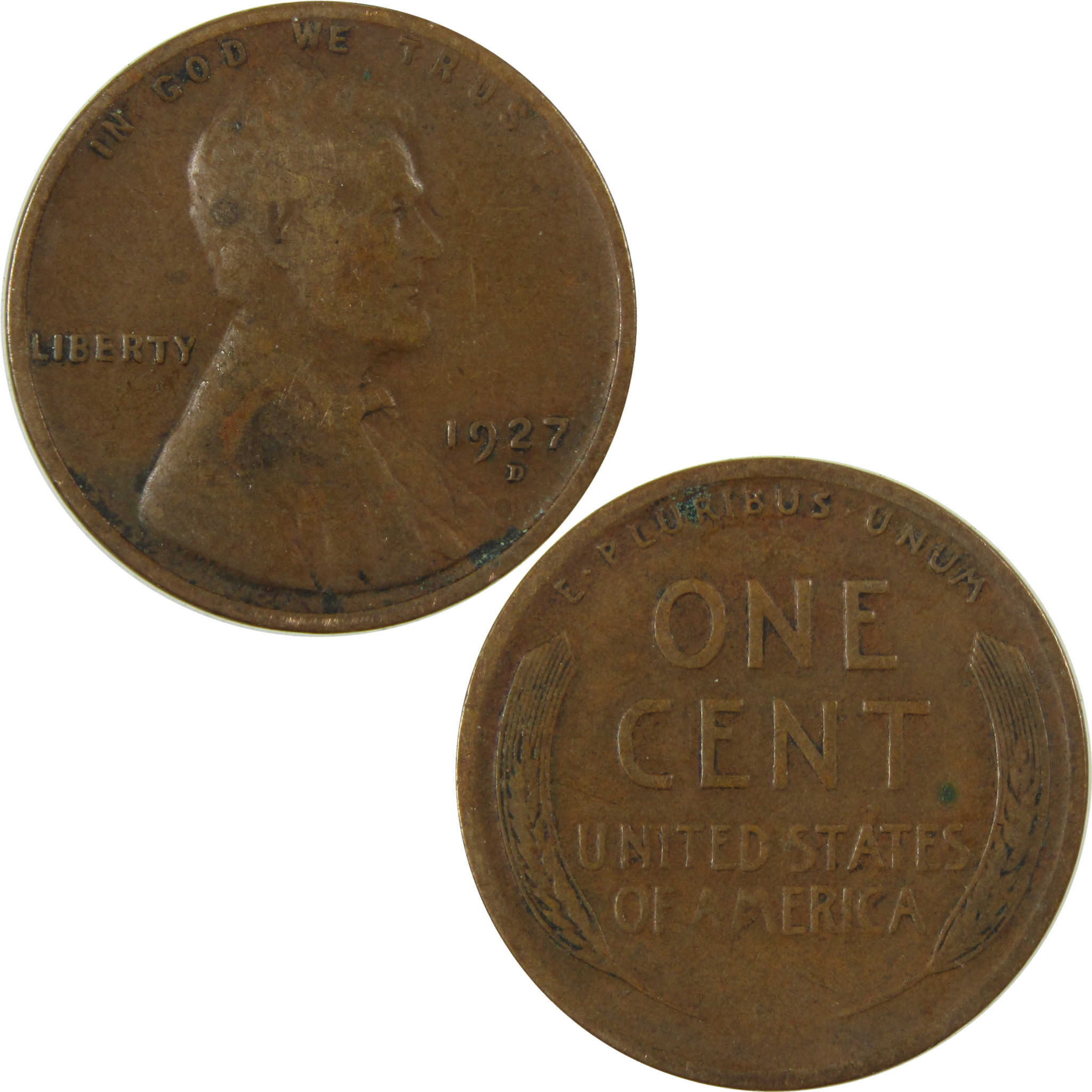 1927 D Lincoln Wheat Cent F Fine Penny 1c Coin SKU:I27198