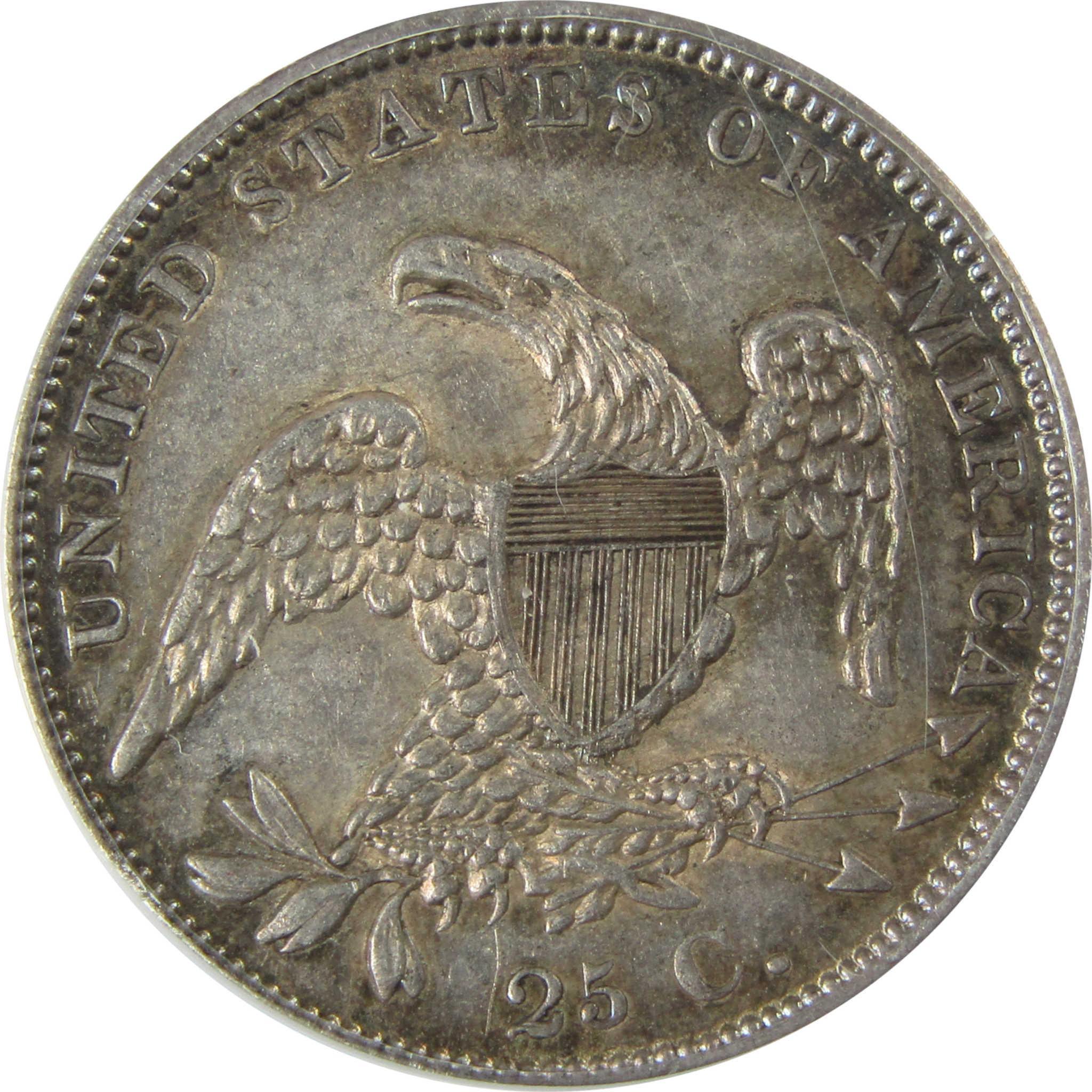 1838 B-1 Capped Bust Silver Quarter MS 60 ANACS Uncirculated SKU:CP571