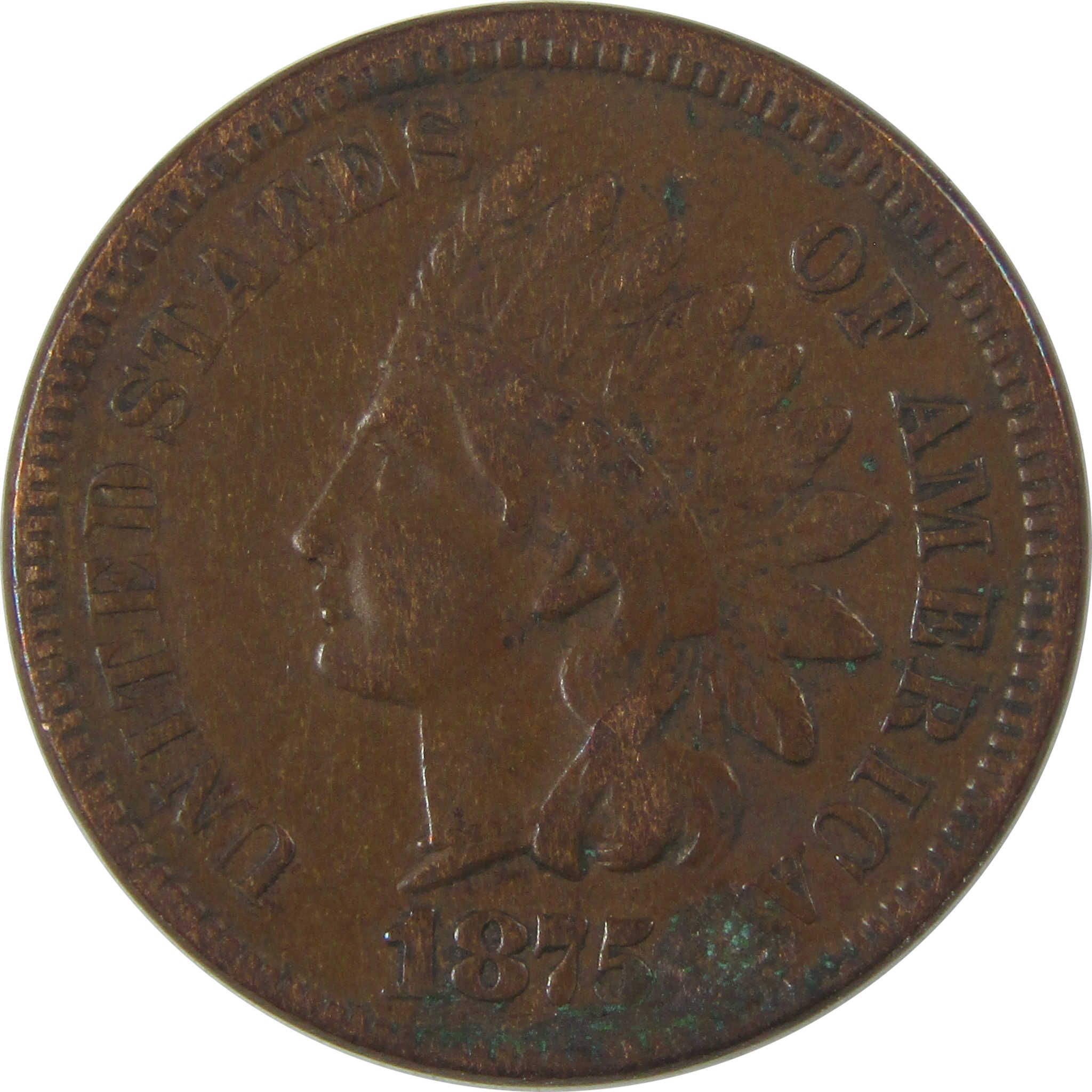 1875 Indian Head Cent VF Very Fine Details Penny 1c Coin SKU:I23261