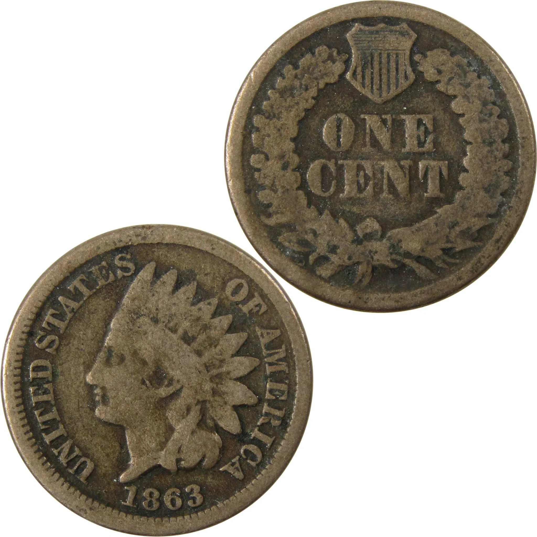 1863 Indian Head Cent G Good Penny 1c Coin SKU:CP1301