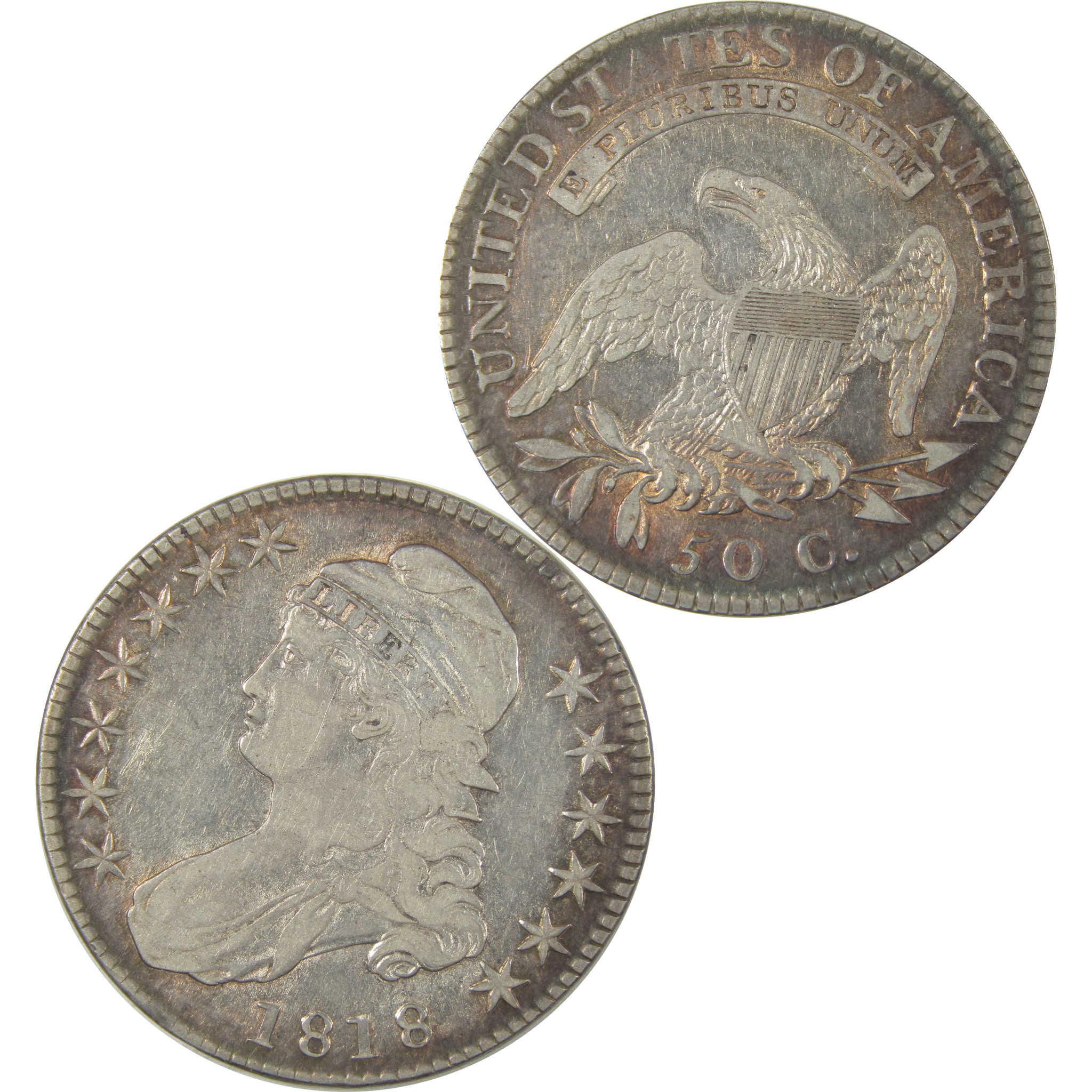 1818 Capped Bust Half Dollar XF EF Extremely Fine Silver SKU:I21202