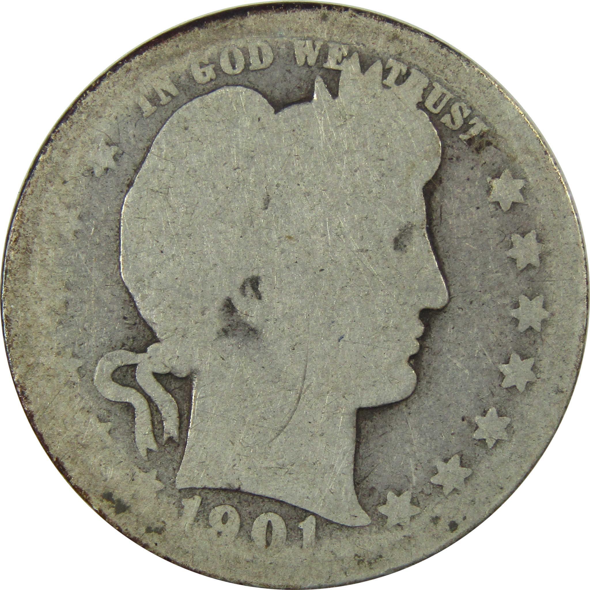 1901 O Barber Silver Quarter AG About Good 25c Coin SKU:I25945