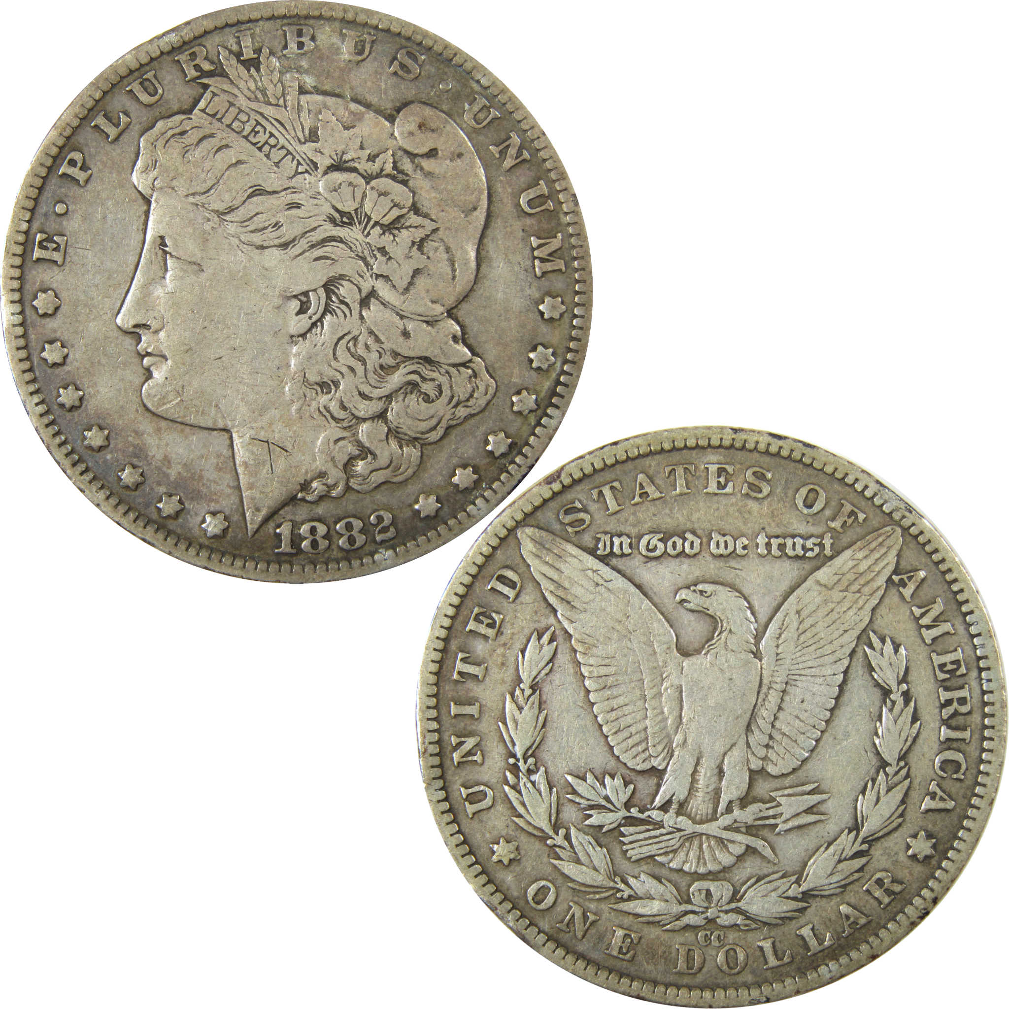 1882 CC Morgan Silver Dollar VF Very Fine Details $1 Coin SKU:CP1576