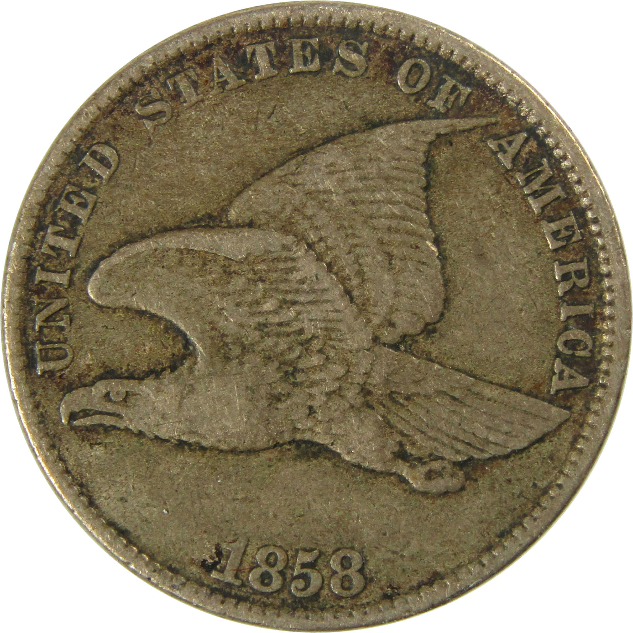 1858 Small Letters Flying Eagle Cent VF Very Fine Dets SKU:I27248