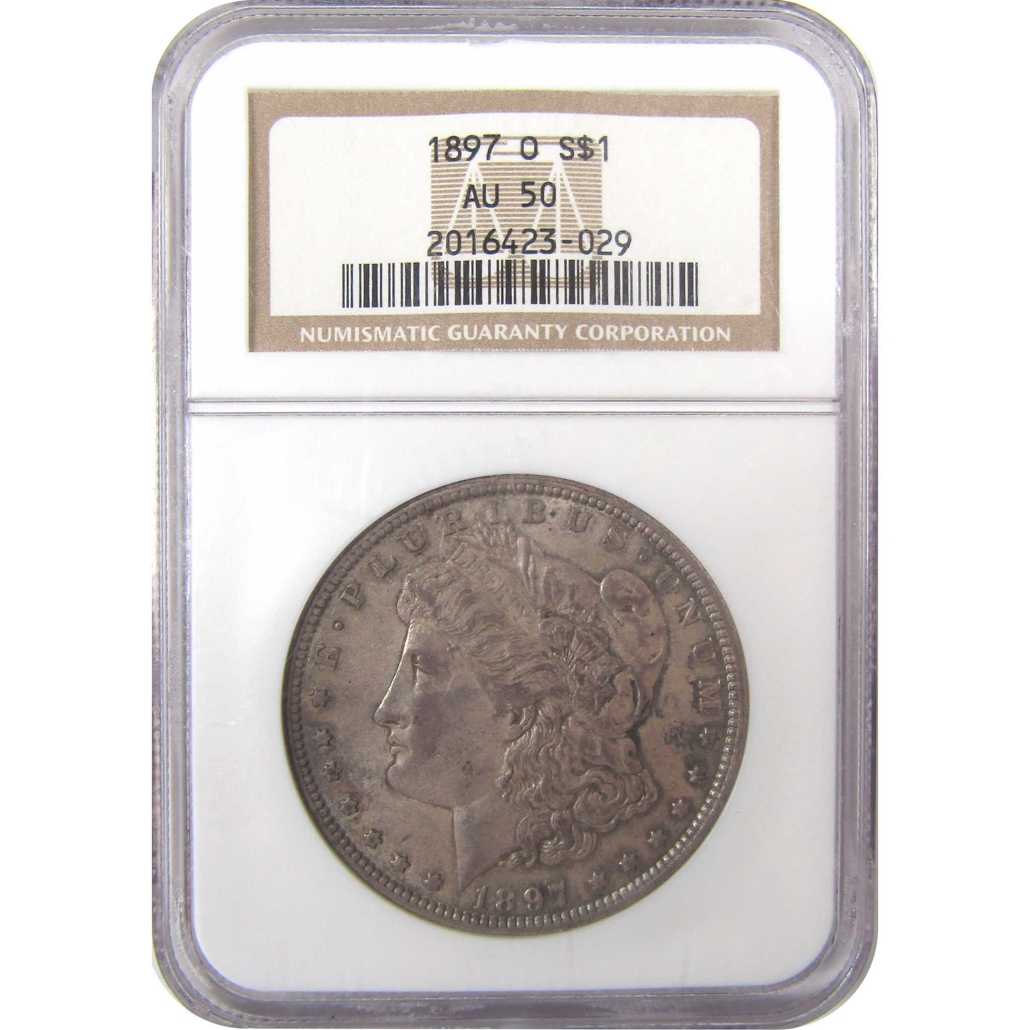 1897 O Morgan Silver Dollar AU 50 NGC $1 Coin Collectible SKU:I23397 - Morgan coin - Morgan silver dollar - Morgan silver dollar for sale - Profile Coins & Collectibles