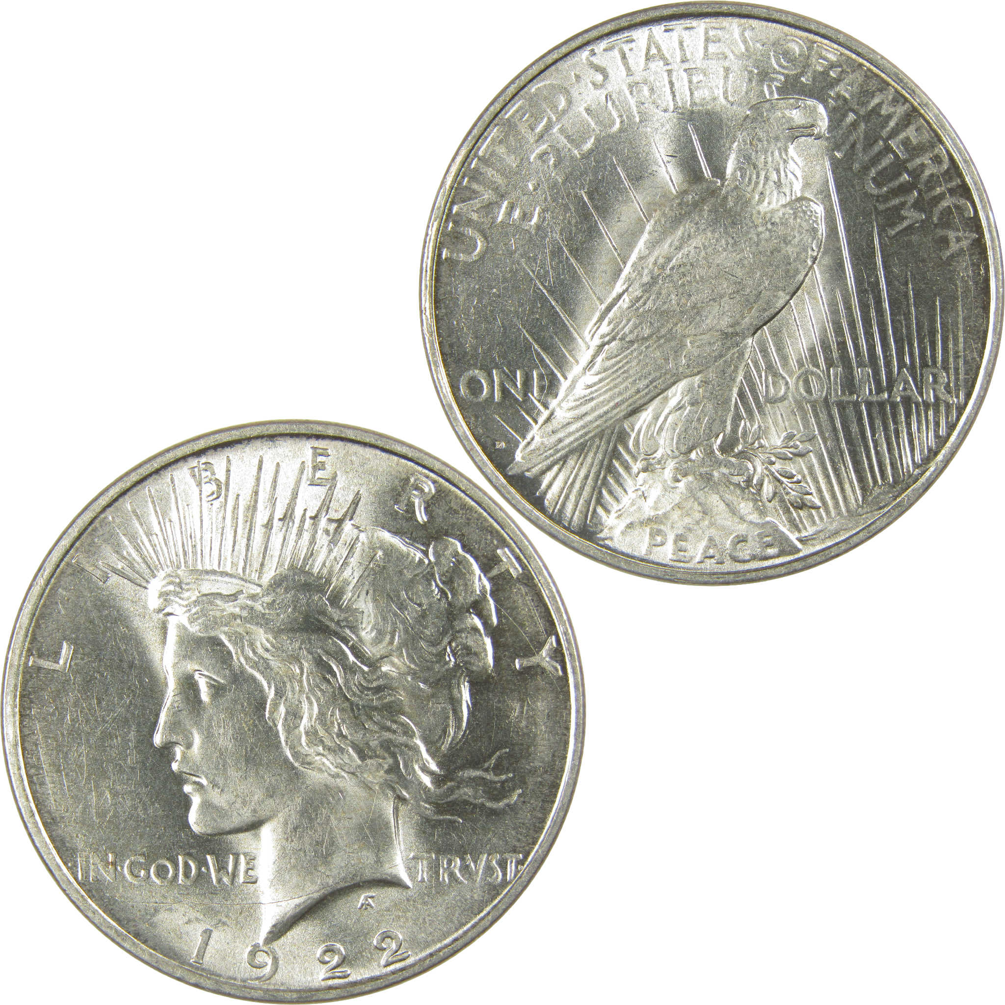 1922 D Peace Dollar Borderline Uncirculated Silver $1 Coin