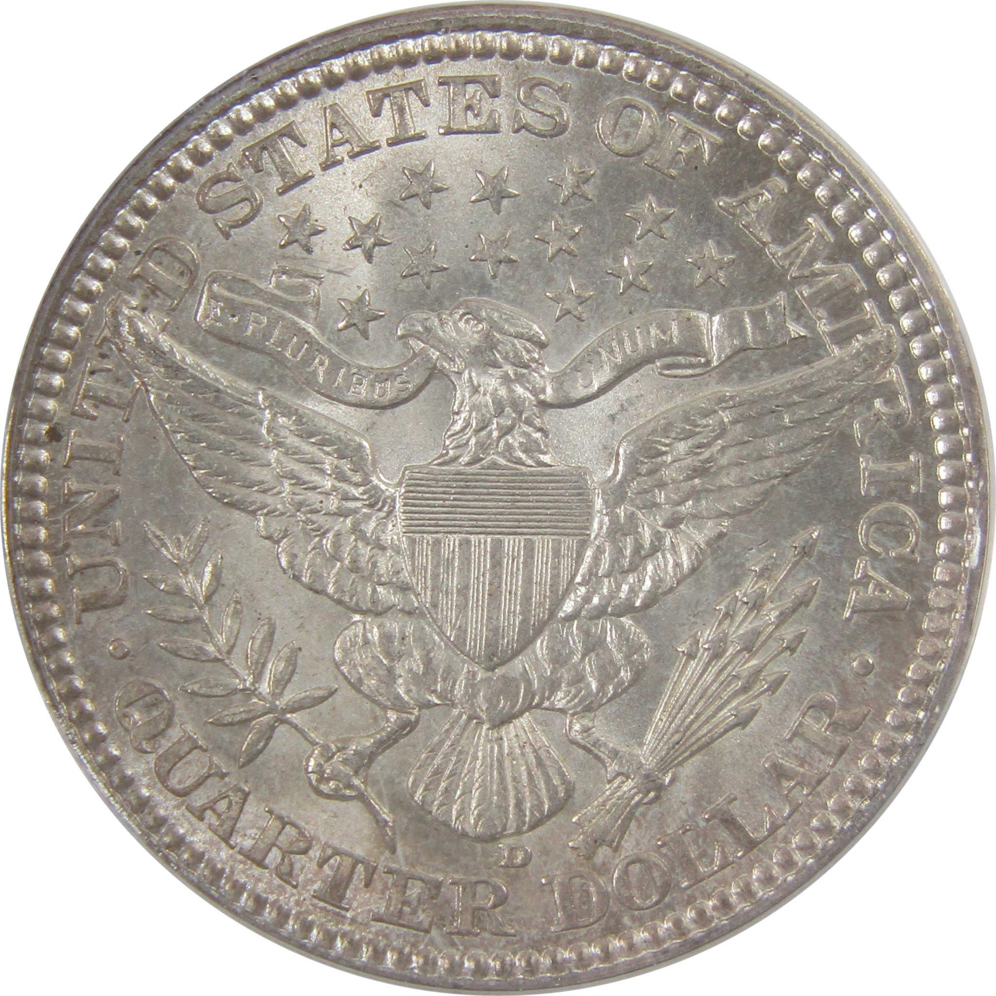 1916 D Barber Silver 25c MS 60 Details ANACS Uncirculated SKU:I24434