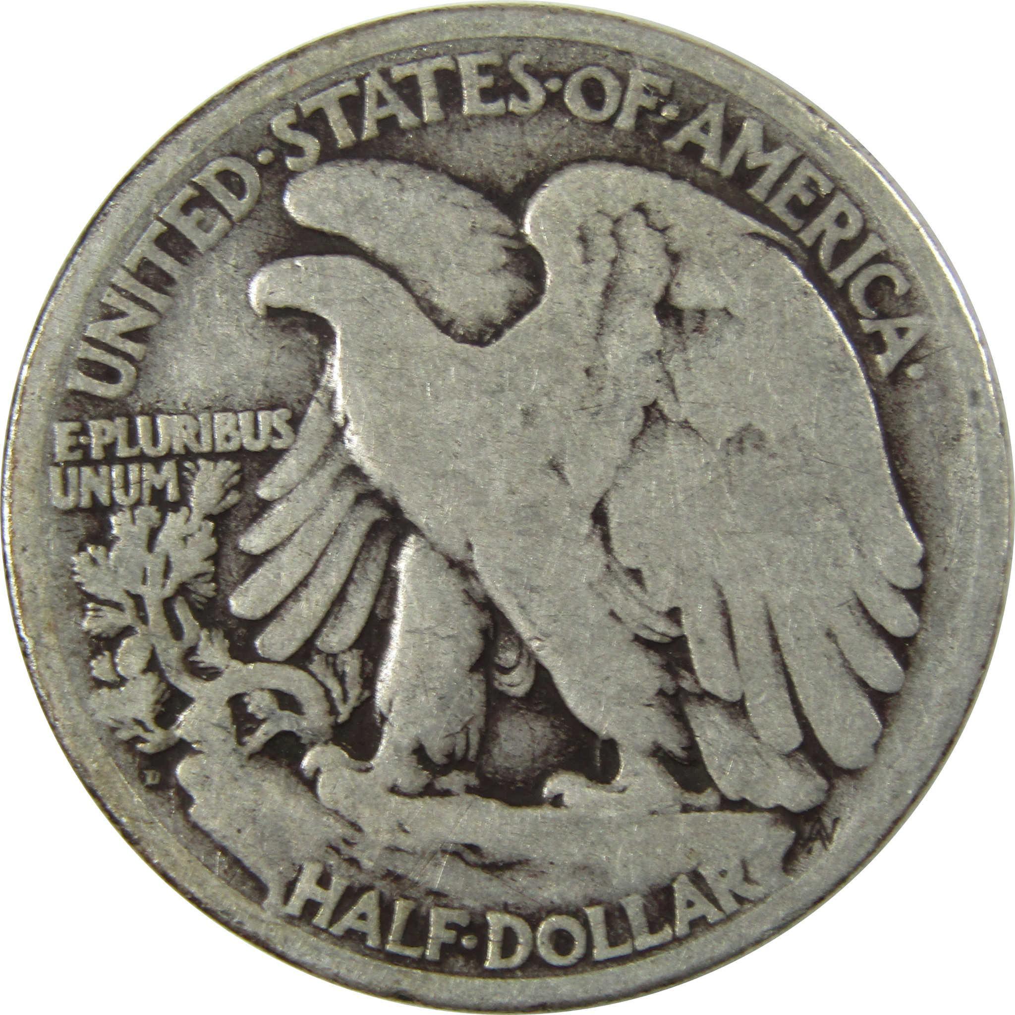 1919 D Liberty Walking Silver Half Dollar VG Very Good SKU:I25895