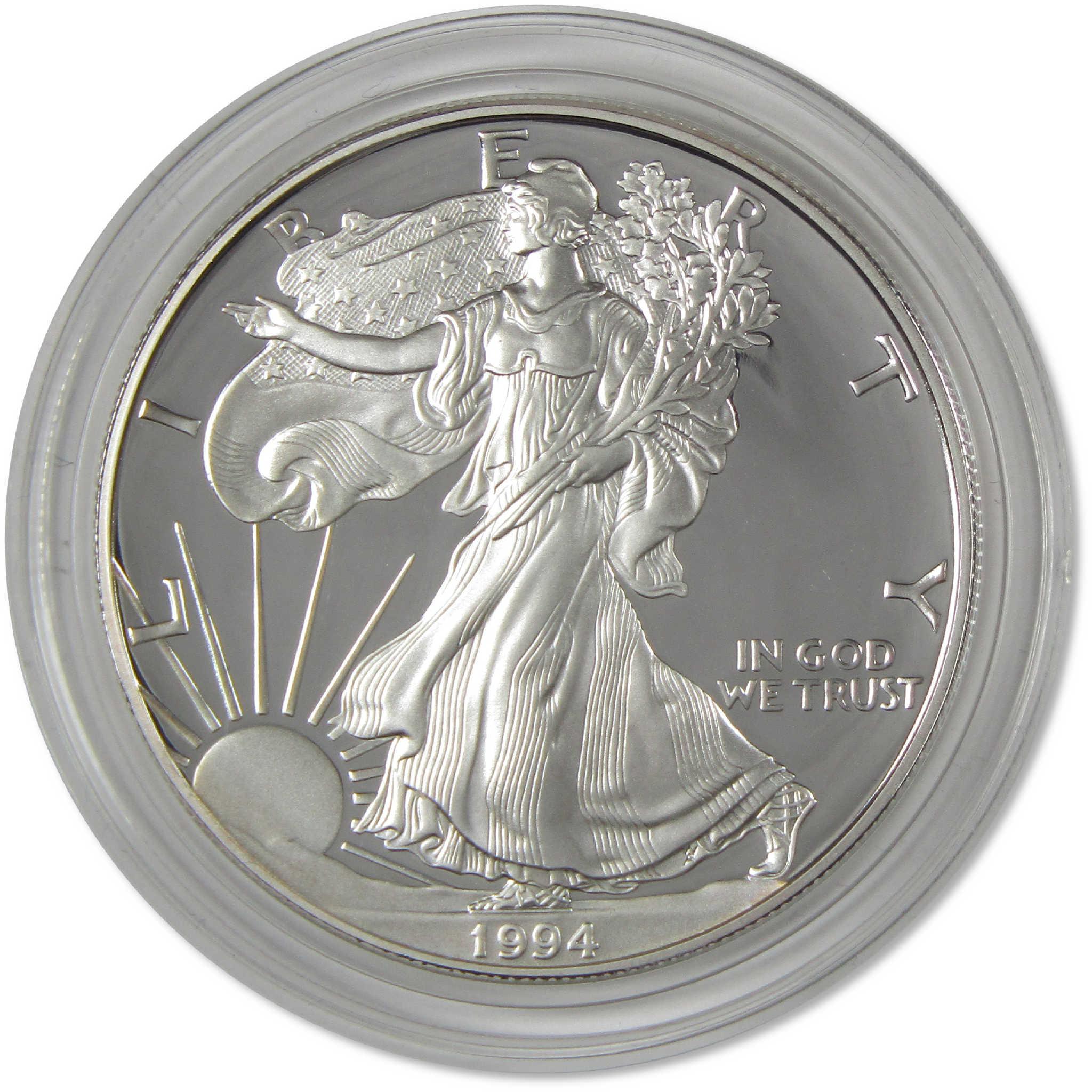 1994 P American Silver Eagle Bullion Proof $1 Coin Collectible OGP COA
