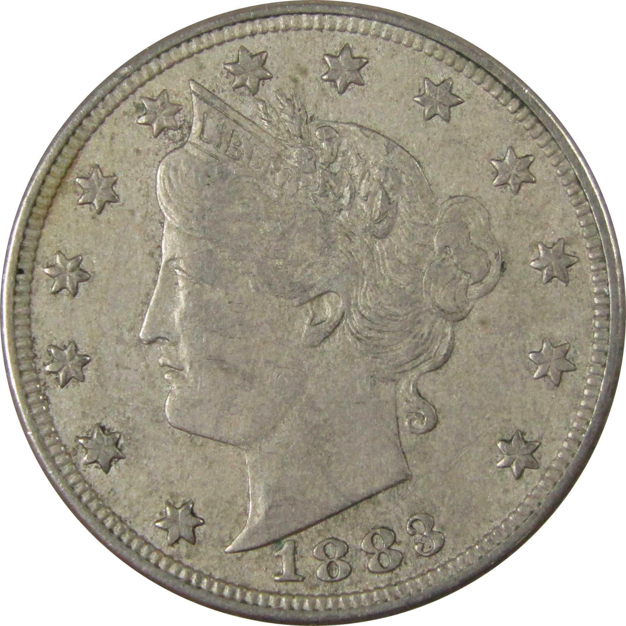 1883 No Cents Liberty Head V Nickel VF Very Fine 5c Coin SKU:I26526