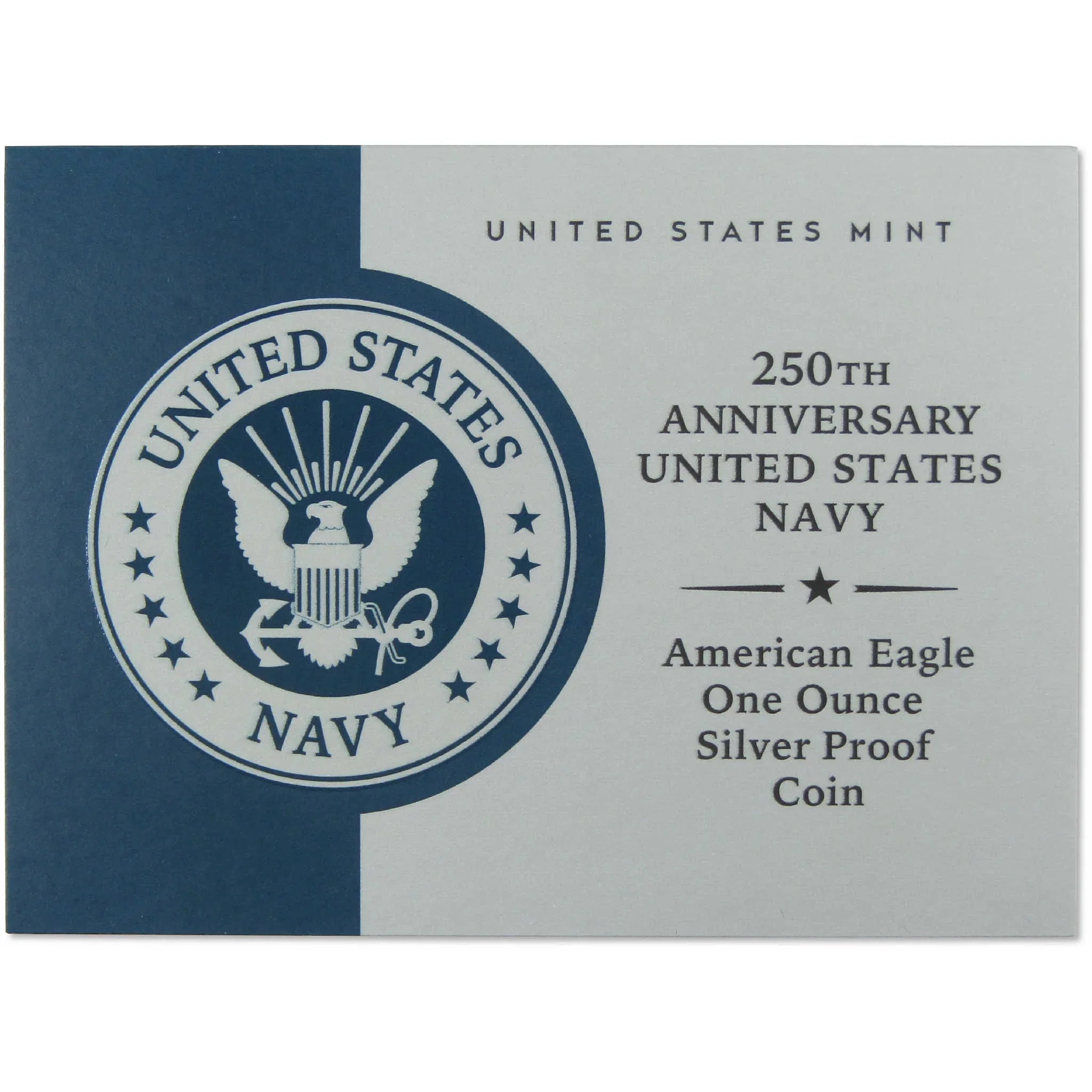 2025 S American Silver Eagle with U.S. Navy Privy Mark Proof OGP COA
