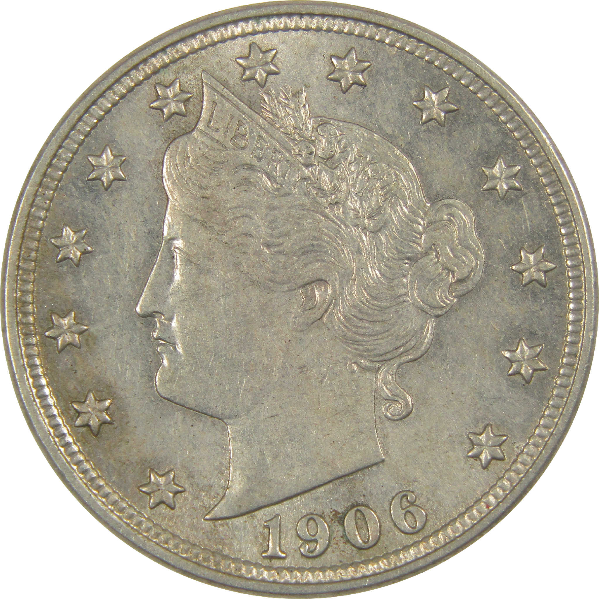 1906 Liberty Head V Nickel AU About Uncirculated 5c Coin