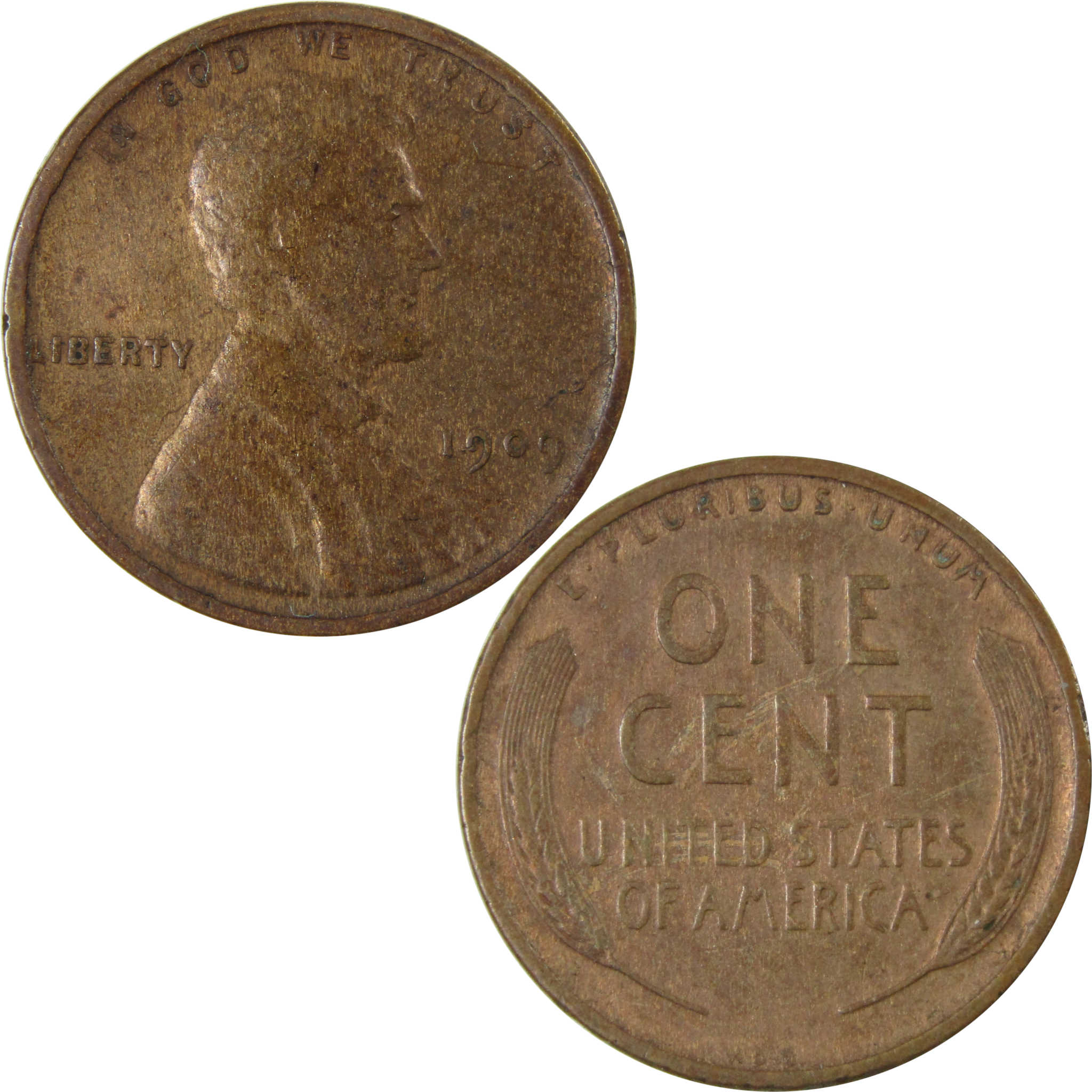 1909 VDB Lincoln Wheat Cent VG Very Good Details Penny SKU:I26314