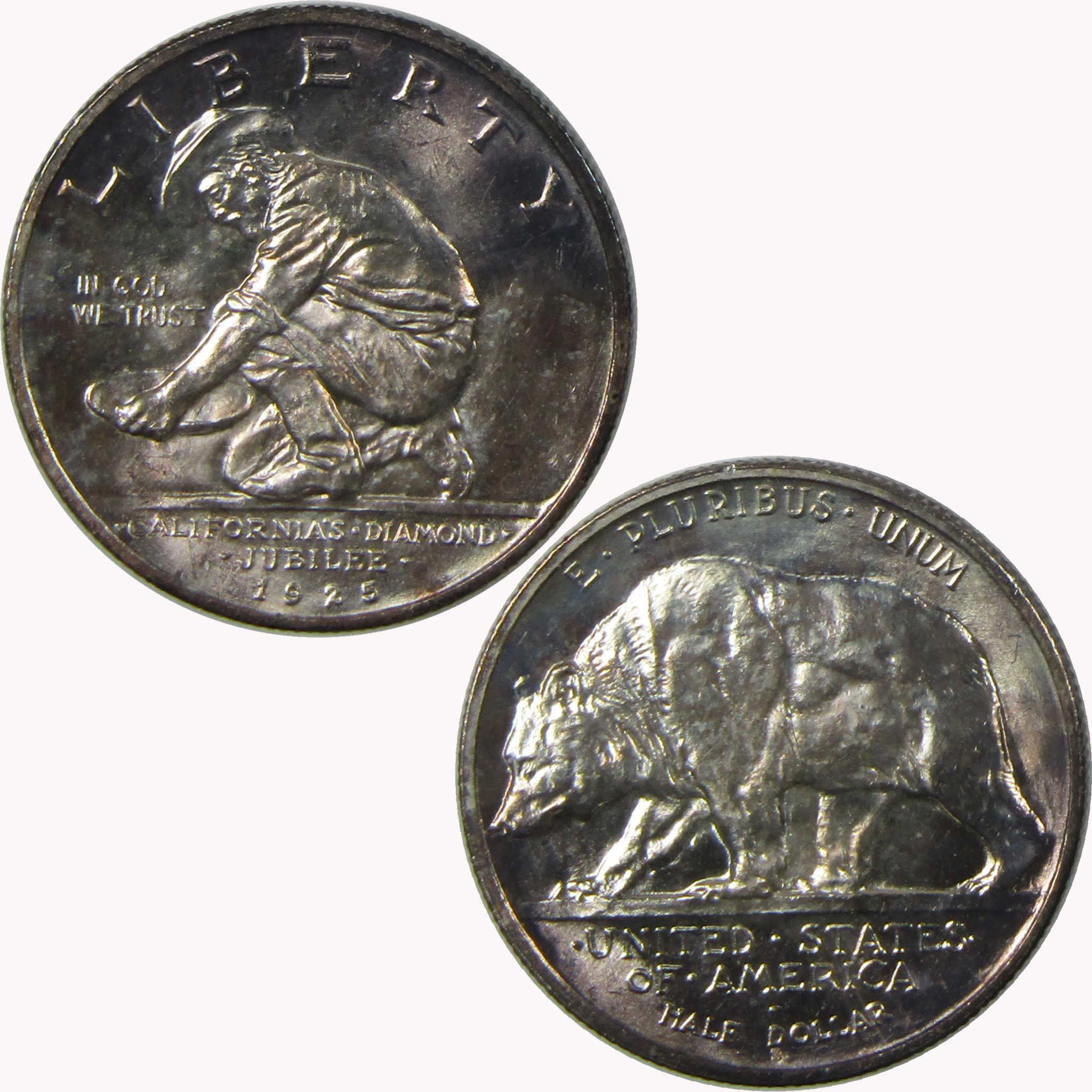 1925 S California Commemorative Silver Half Dollar BU Very Choice Unc