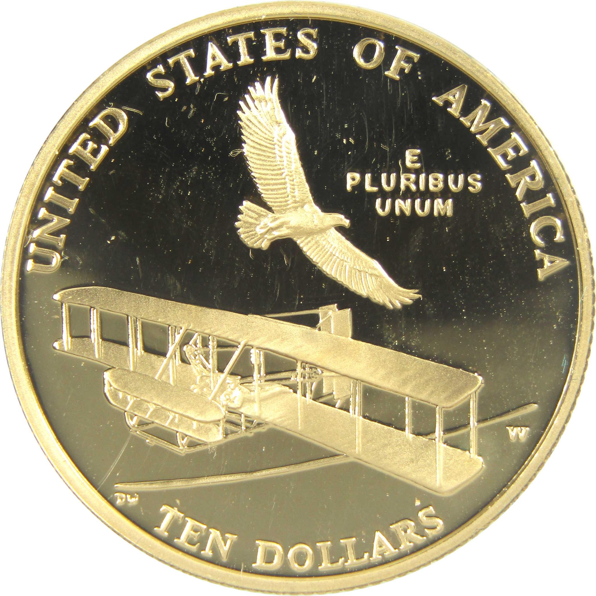2003 W First Flight Centennial Commemorative Gold Proof $10 Coin