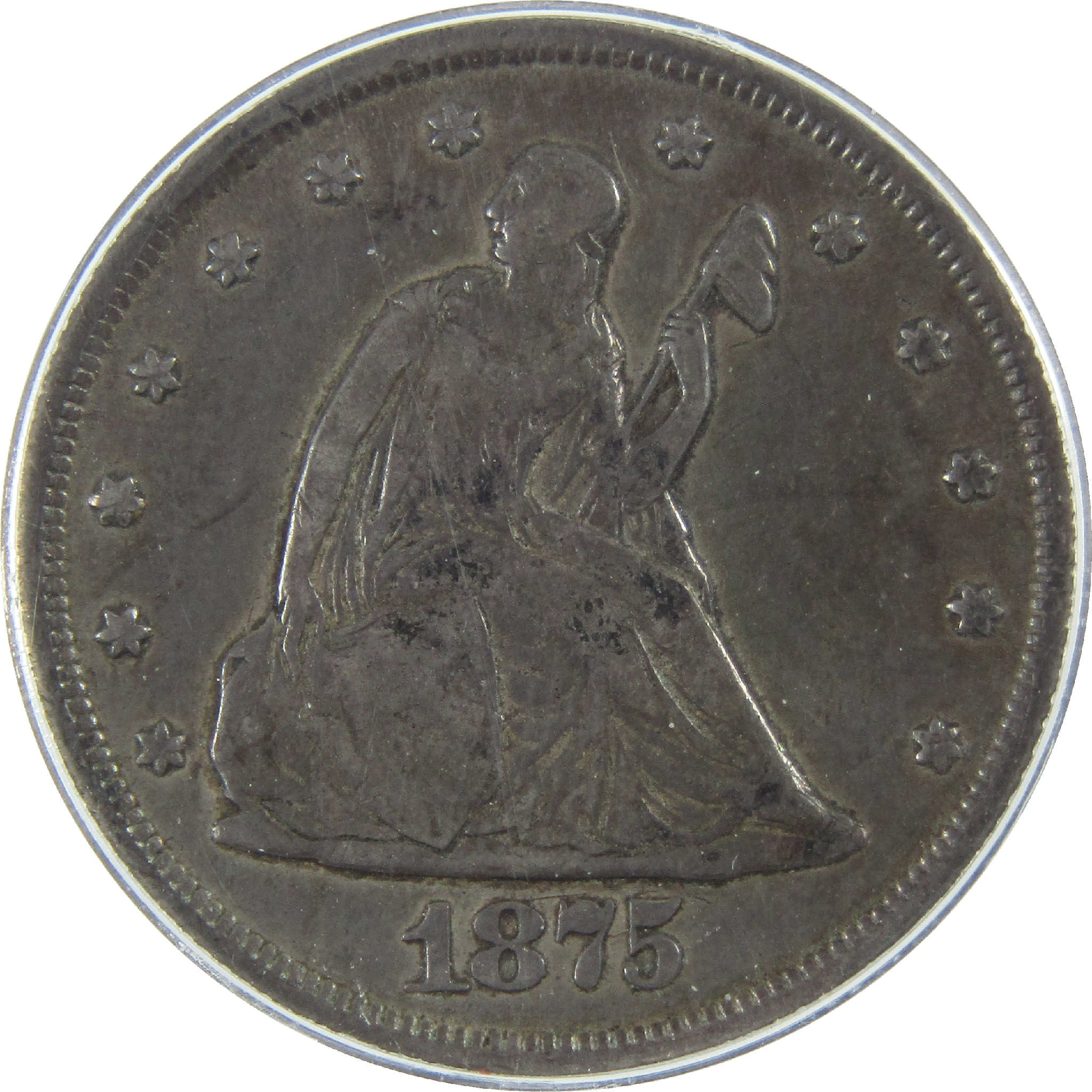 1875 CC Seated Liberty 20c VF 20 Details ANACS Silver SKU:I11895