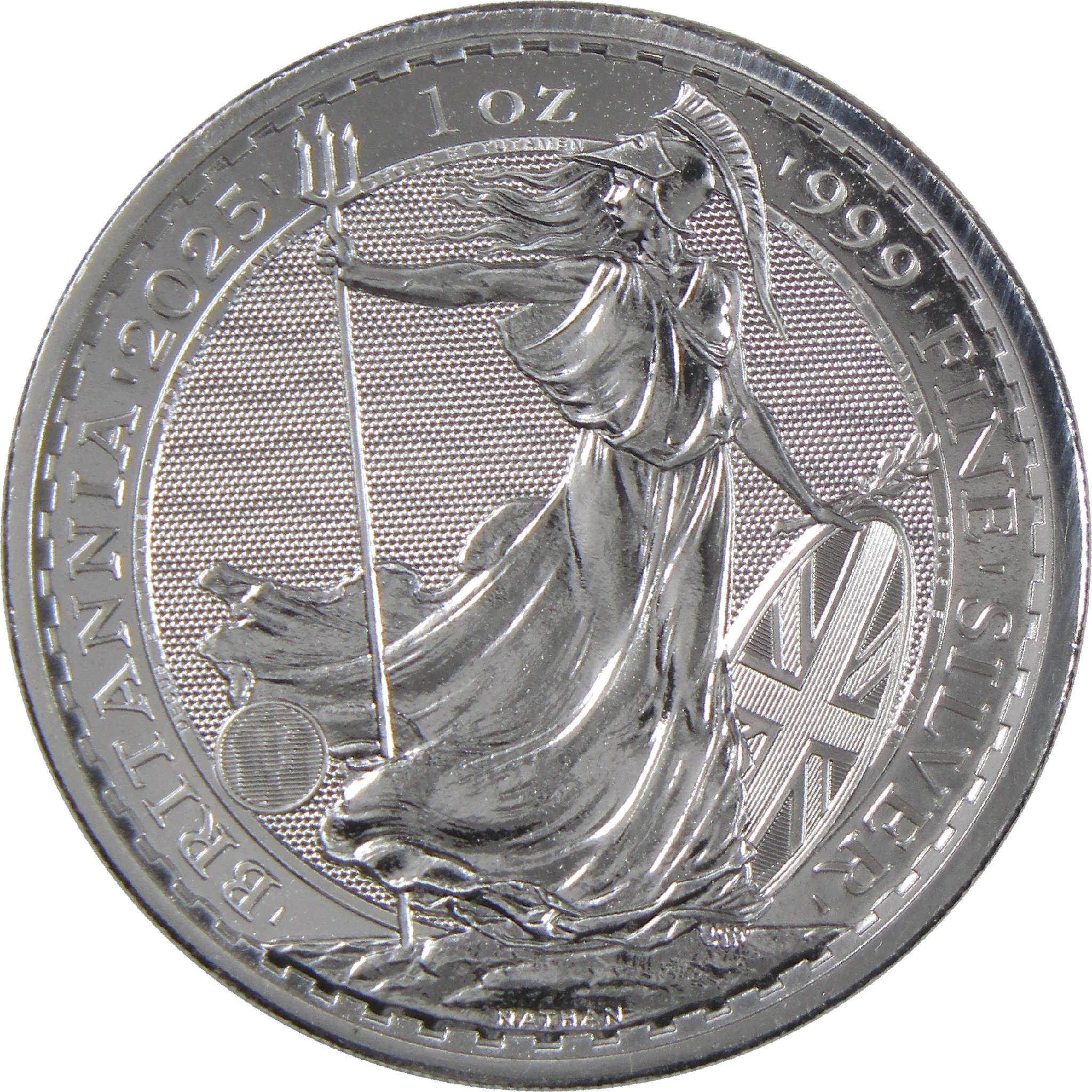 2025 UK Britannia BU Brilliant Uncirculated 1 oz .999 Silver £2 Coin