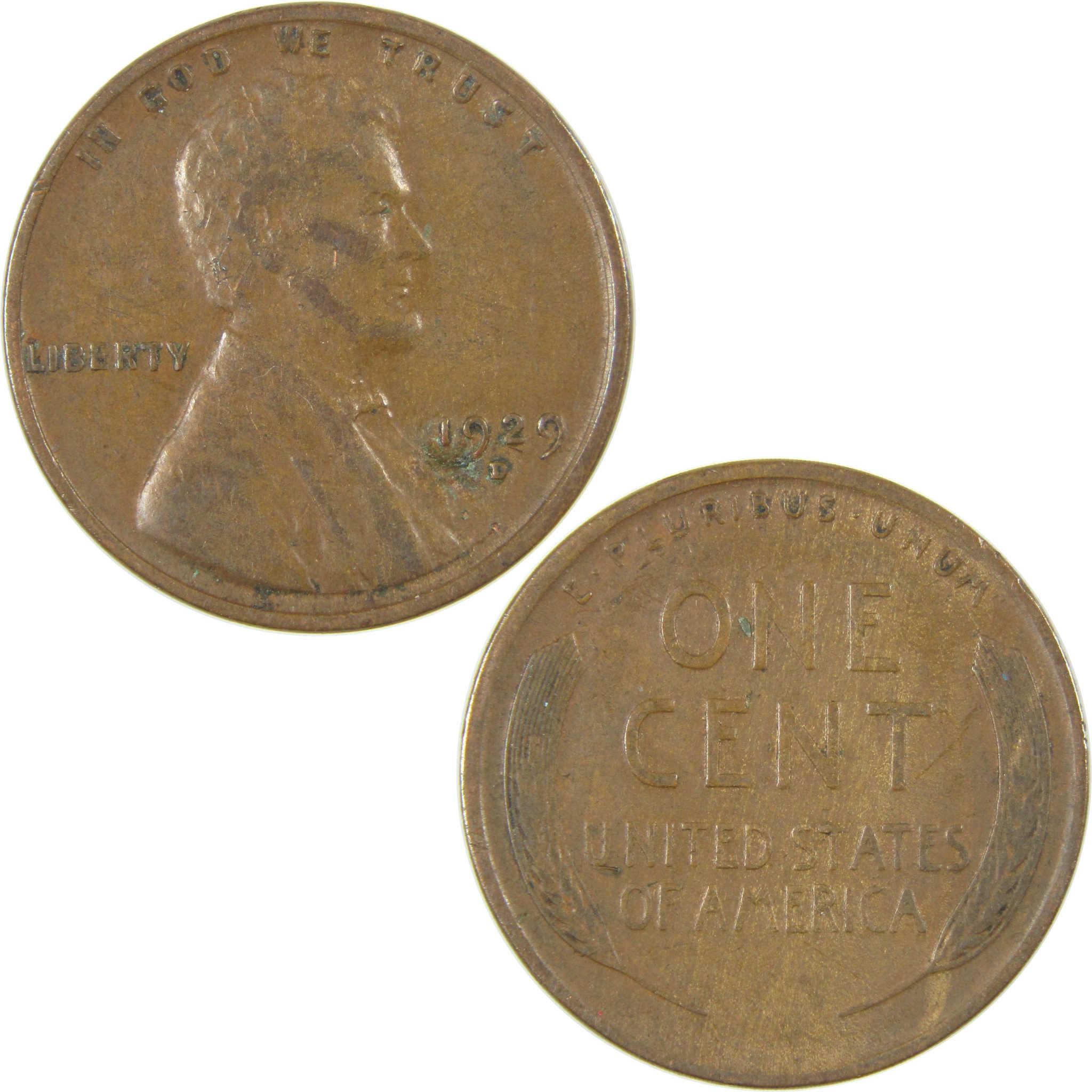 1929 D Lincoln Wheat Cent VF Very Fine Penny 1c Coin SKU:I27268