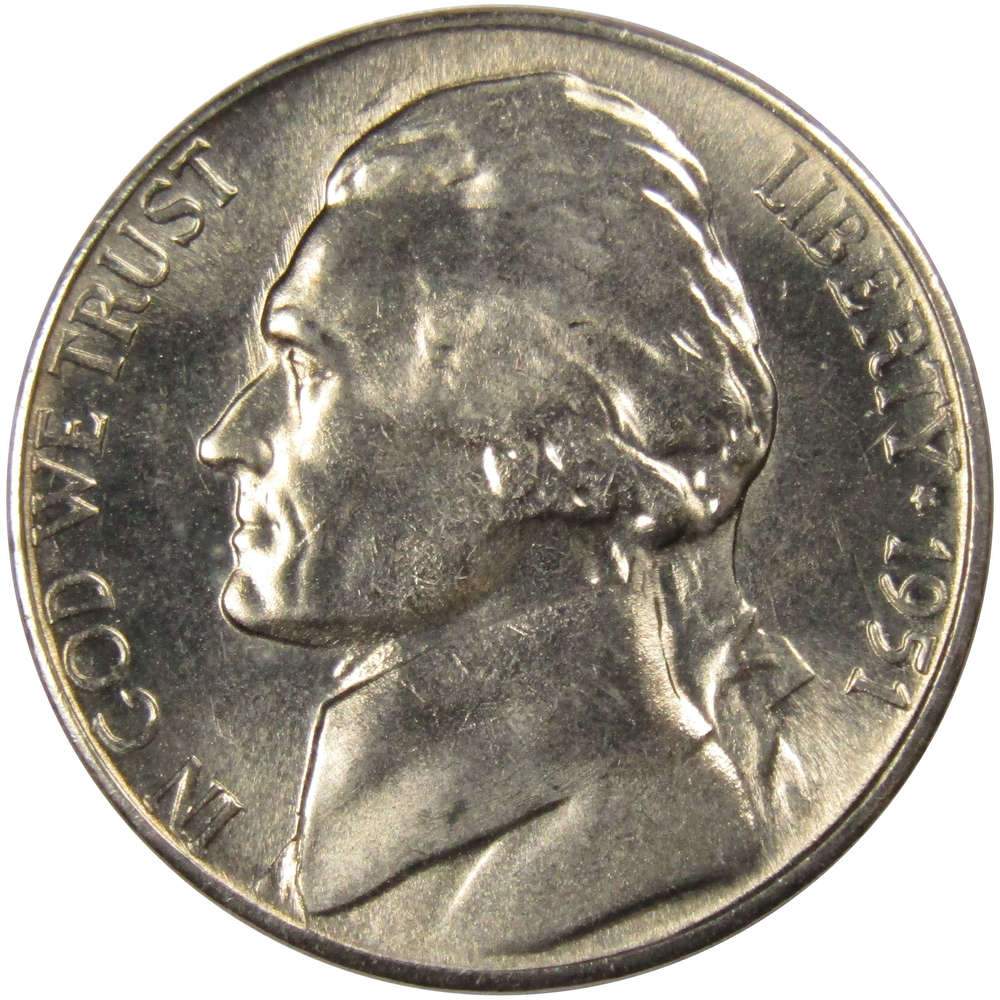 1951 S Jefferson Nickel Uncirculated Mint State 5c Coin Collectible