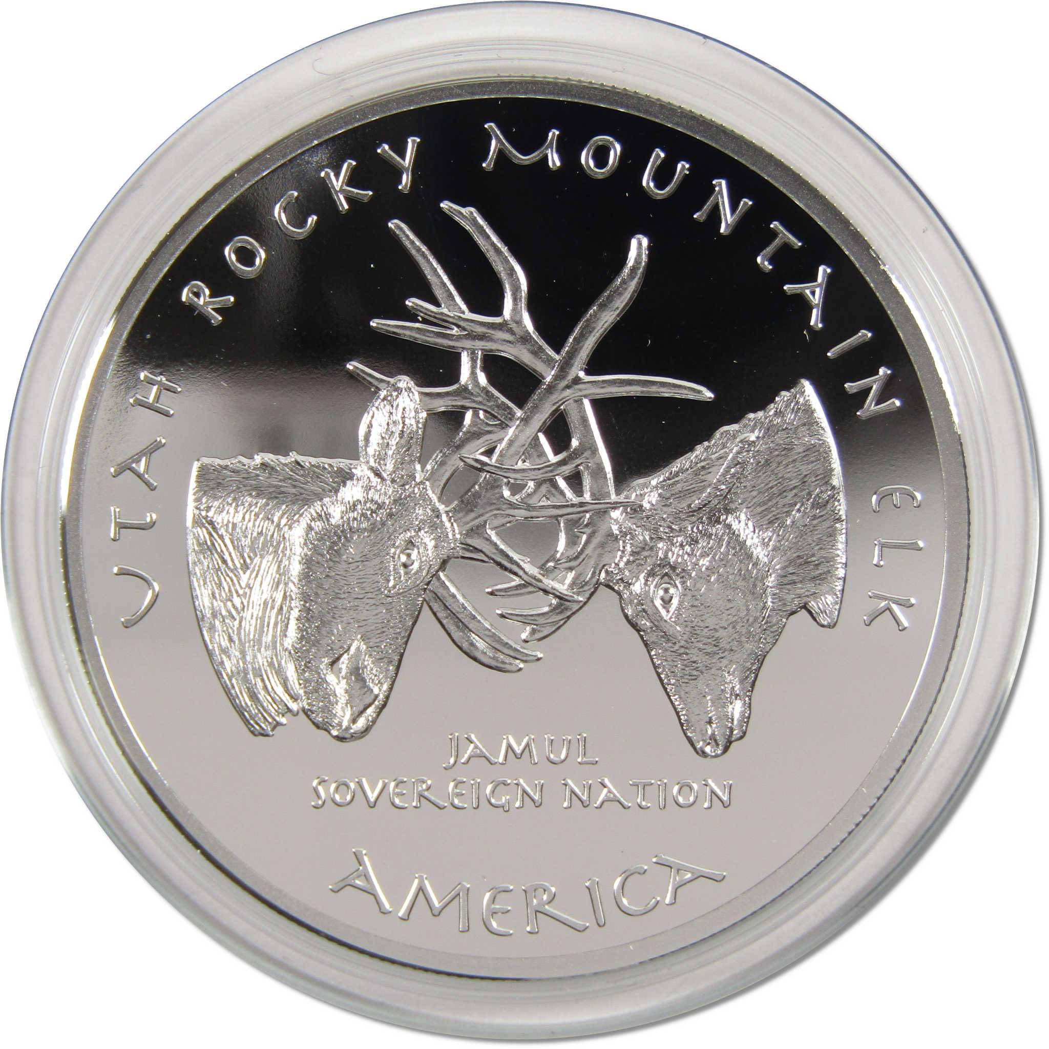 2021 Native American Jamul Paiute Utah Mountain Elk 1 oz .999 Silver