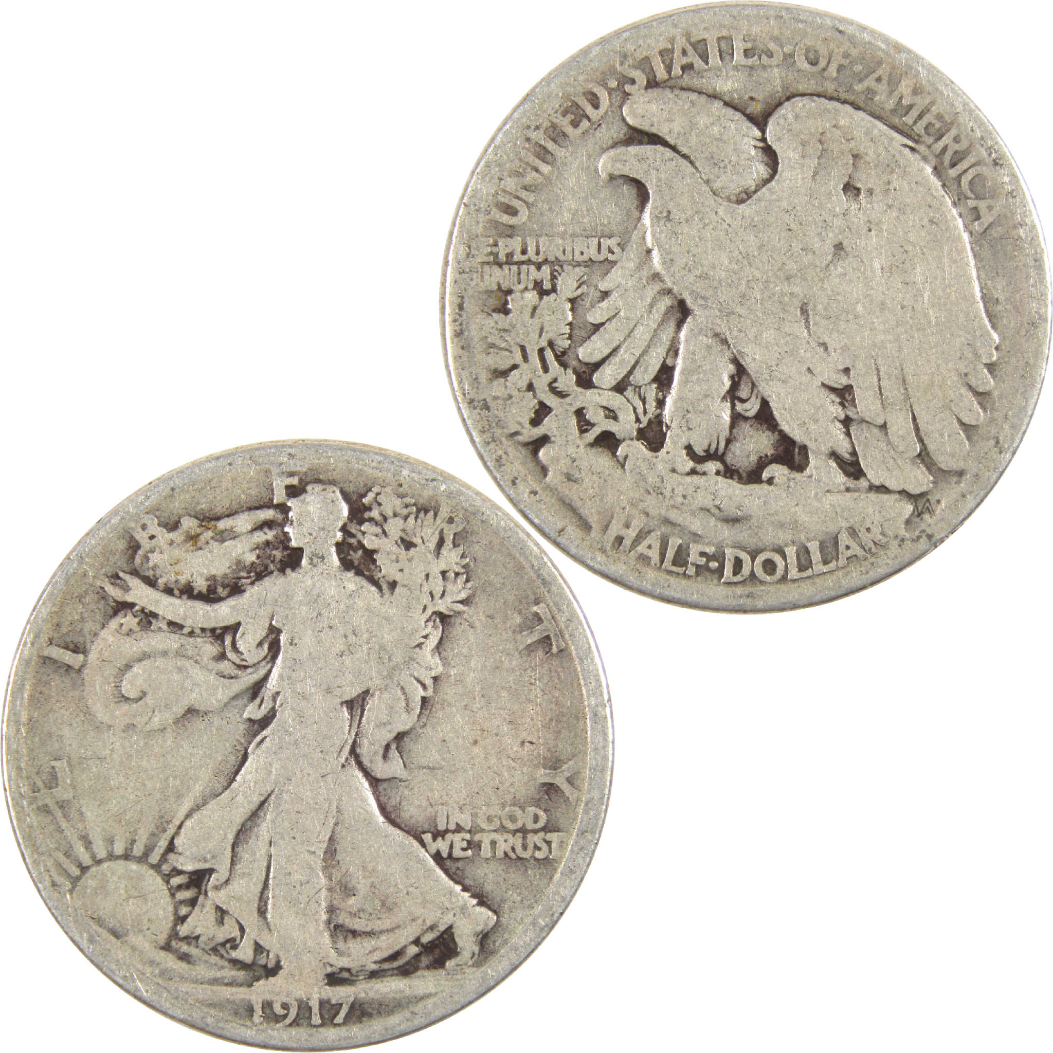 1917 Liberty Walking Half Dollar G Good Silver 50c Coin