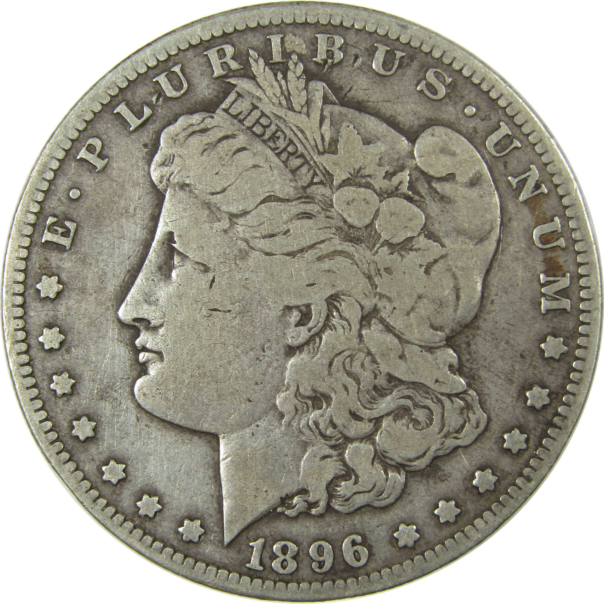 1896 S Morgan Silver Dollar F Fine Details $1 Coin SKU:I27815