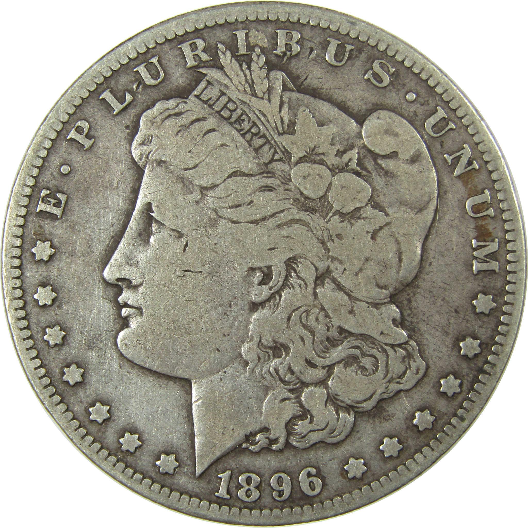 1896 S Morgan Silver Dollar F Fine Details $1 Coin SKU:I27815 - Morgan coin - Morgan silver dollar - Morgan silver dollar for sale - Profile Coins & Collectibles