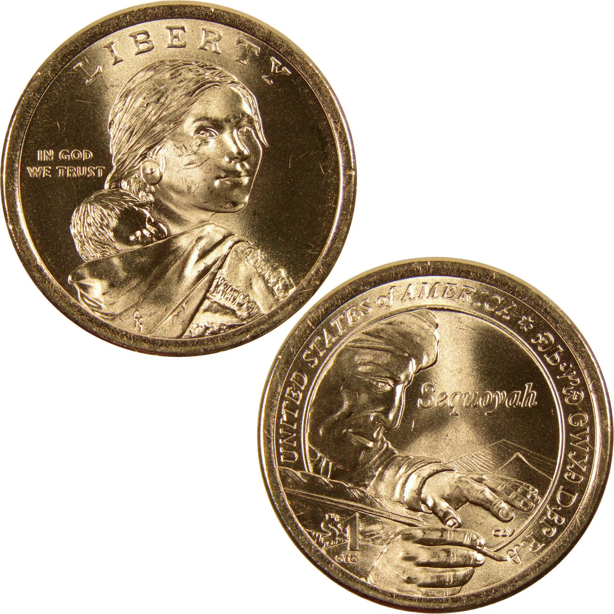 2017 P Sequoyah Native American Dollar BU Uncirculated $1 Coin
