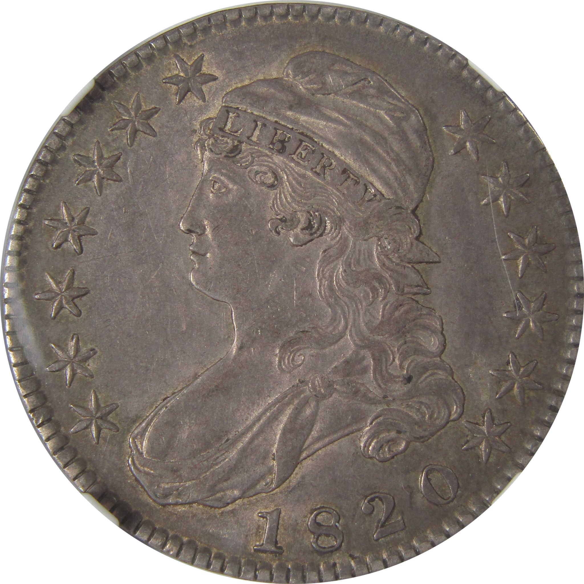 1820 Square Base Knob 2 Capped Bust Half Dollar AU 55 NGC SKU:I23327