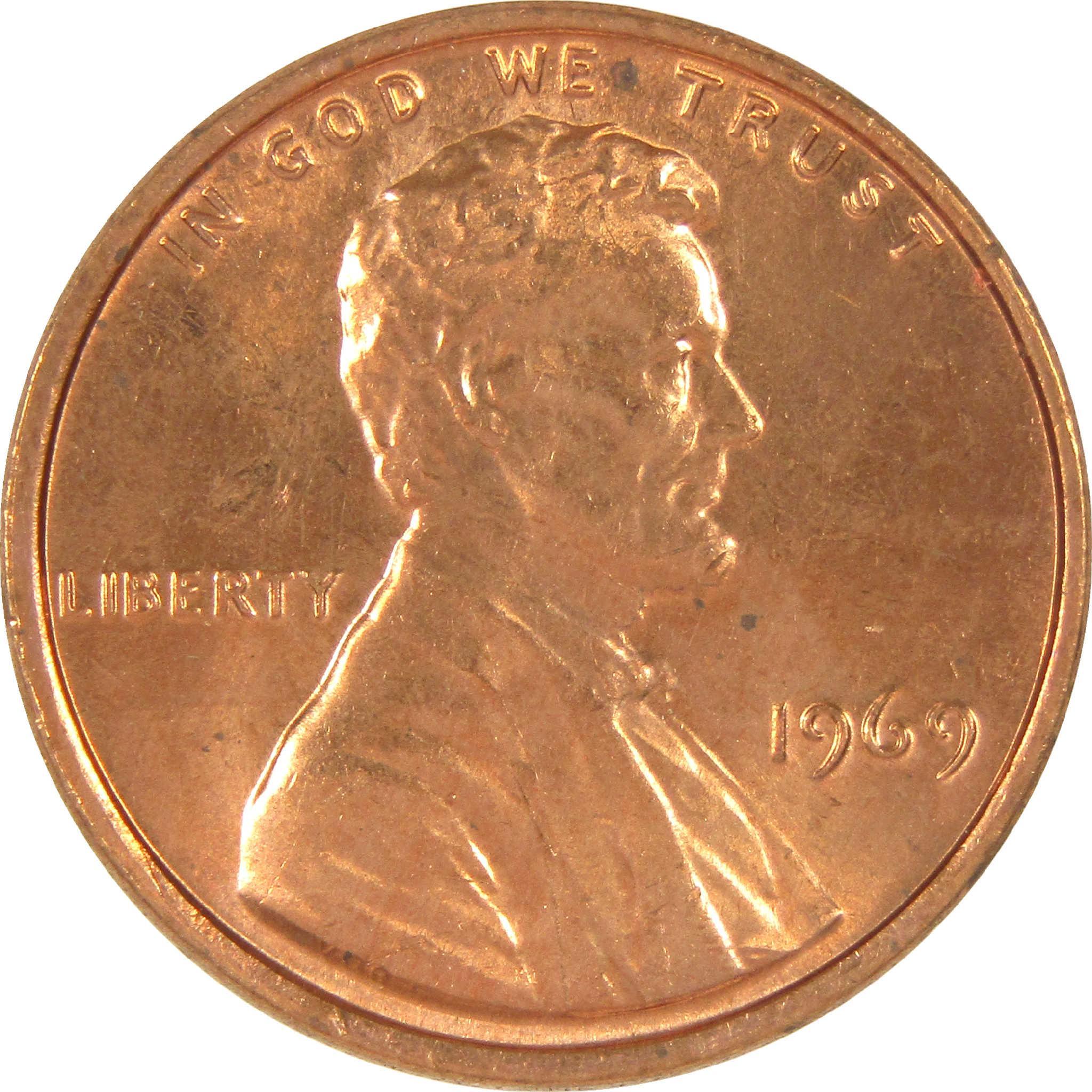1969 Lincoln penny collectible coin with Liberty inscription and profile portrait