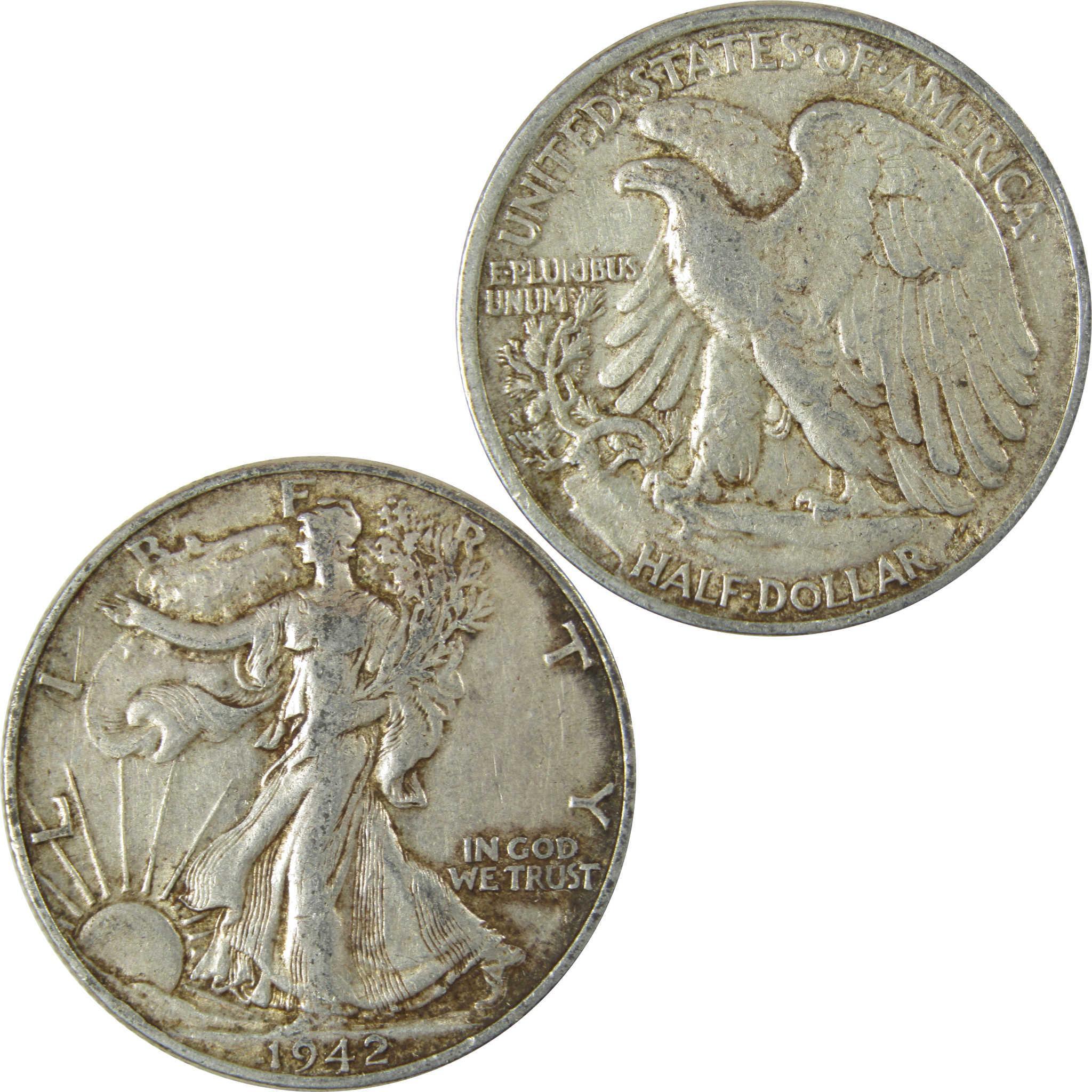 1942 Liberty Walking Silver Half Dollar XF EF Extremely Fine SKU:CP525