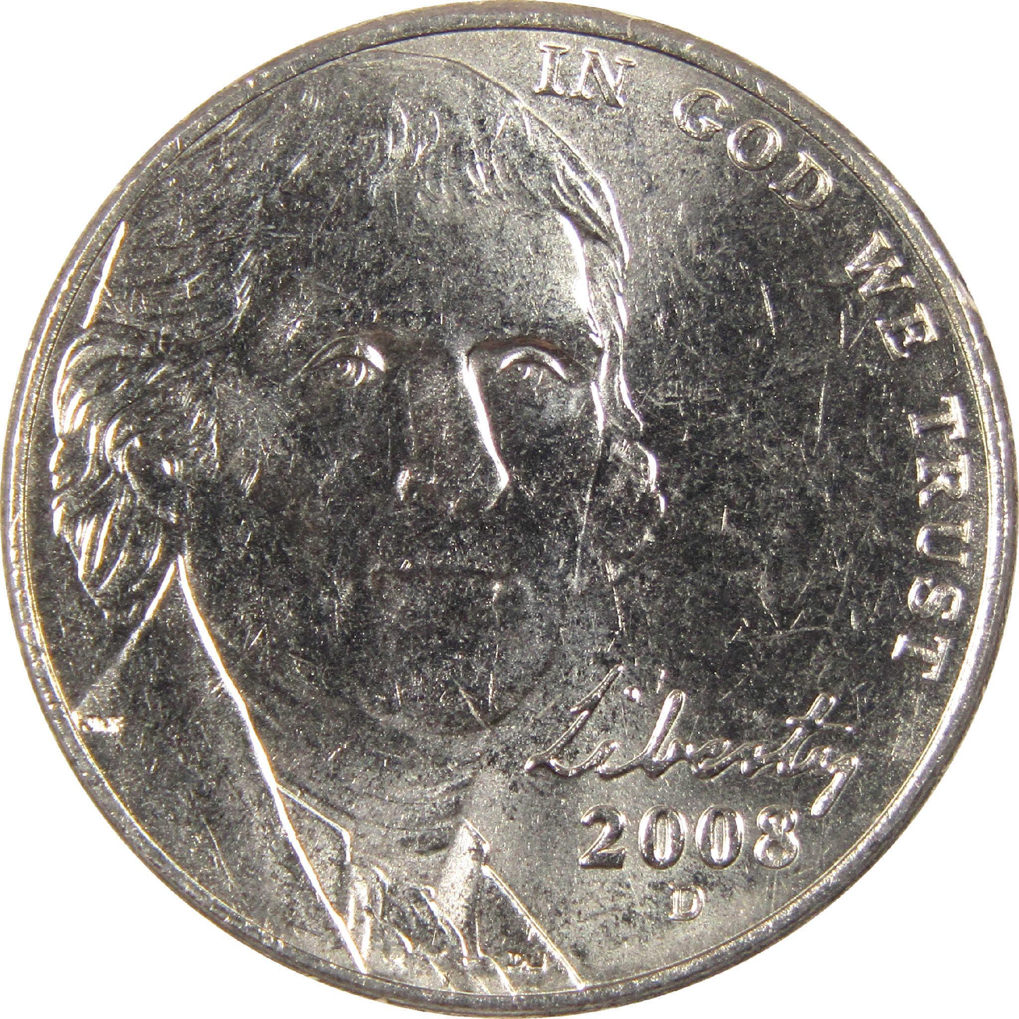 2008 D Jefferson Nickel Uncirculated 5c Coin