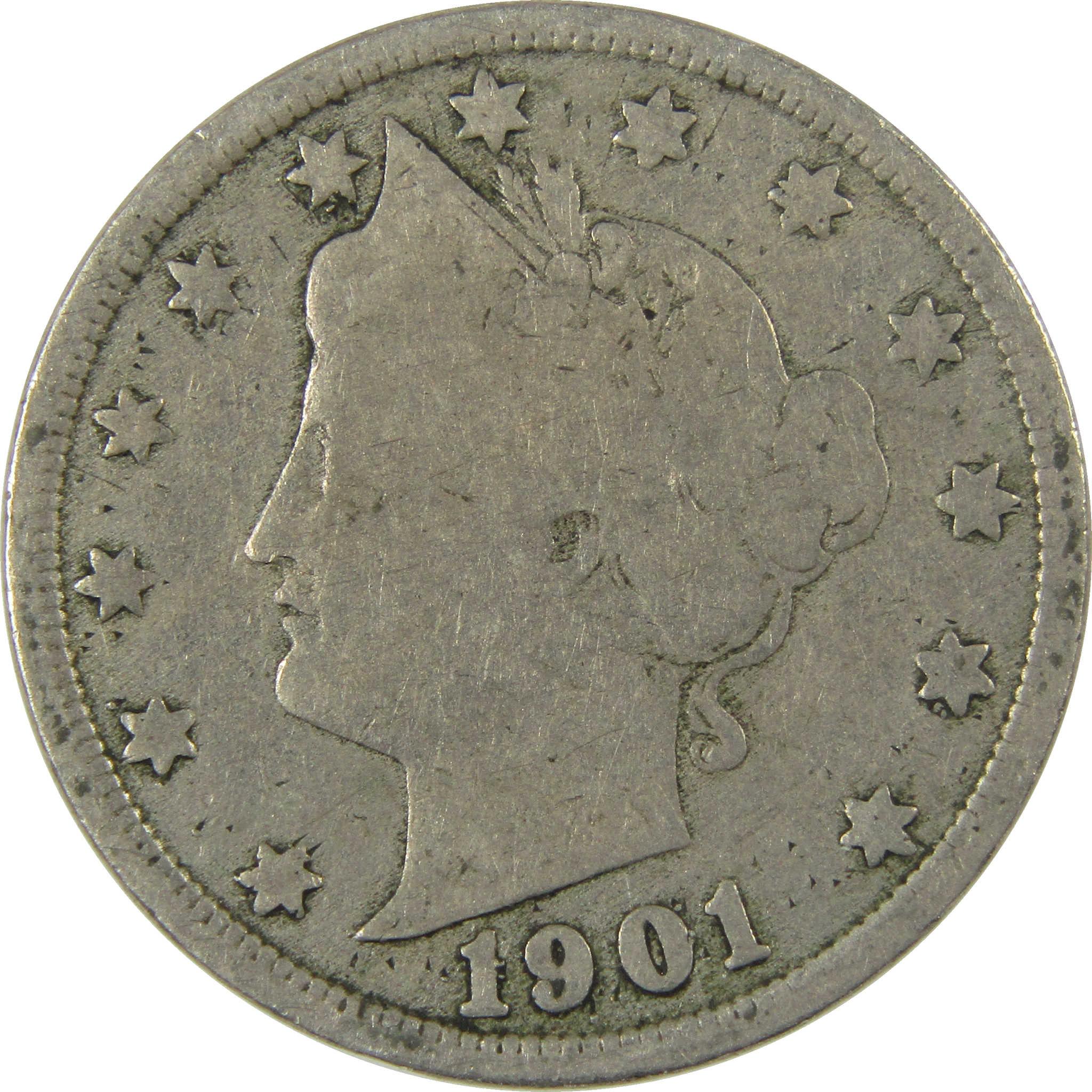 1901 Liberty Head V Nickel G Good 5c Coin SKU:I27212
