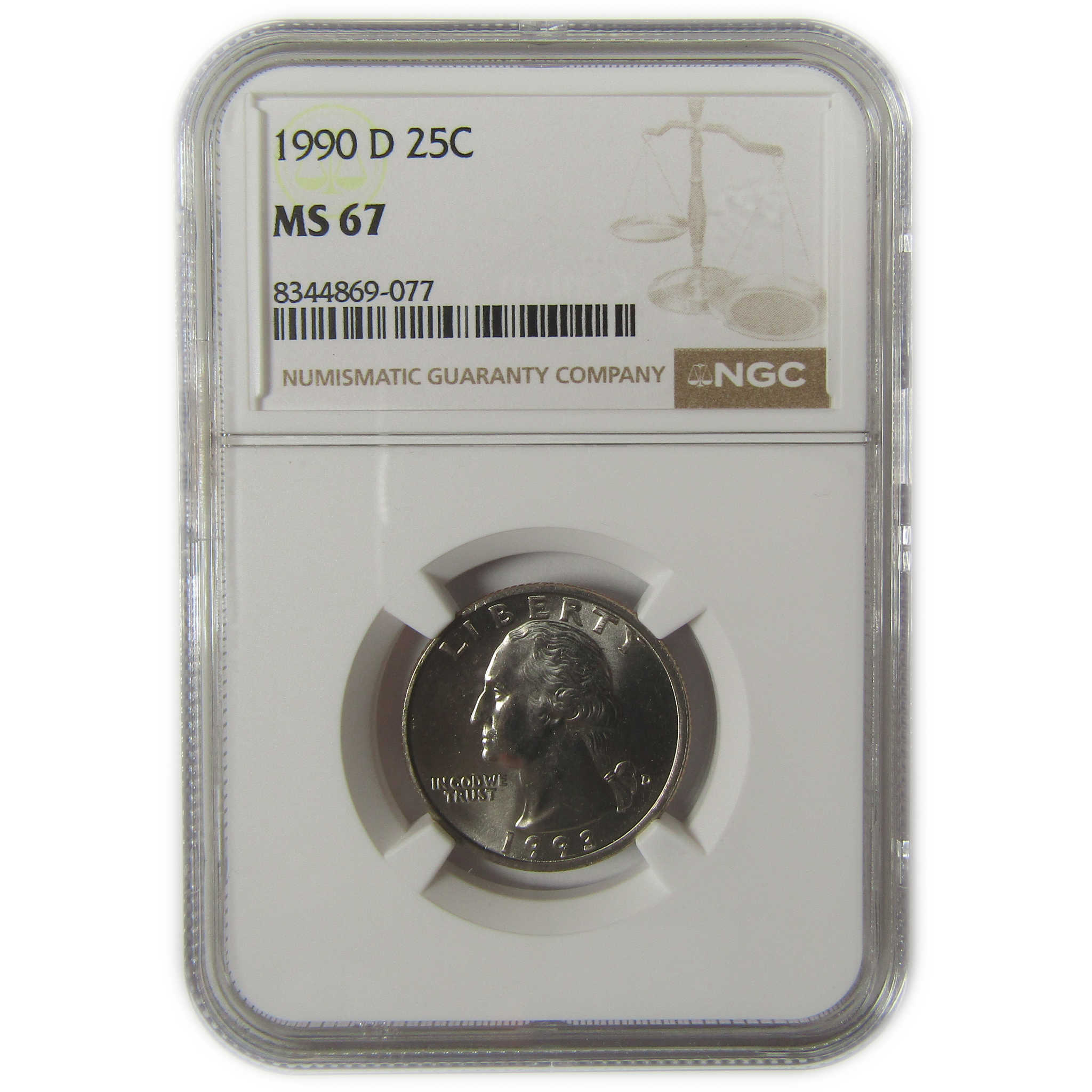 1993 D Washington Quarter MS 67 NGC Clad Error Label SKU:I20539
