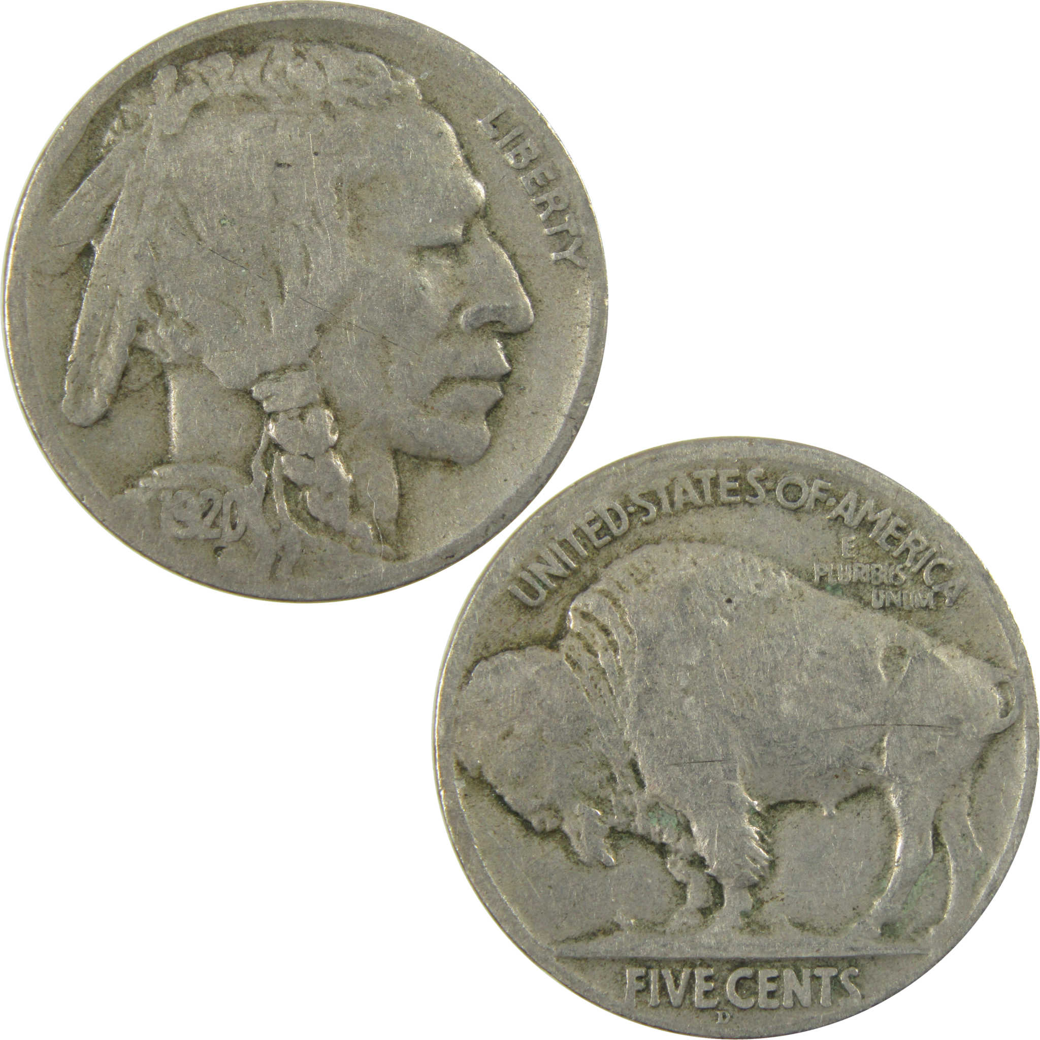 1920 D Indian Head Buffalo Nickel VG Very Good Details SKU:I28212