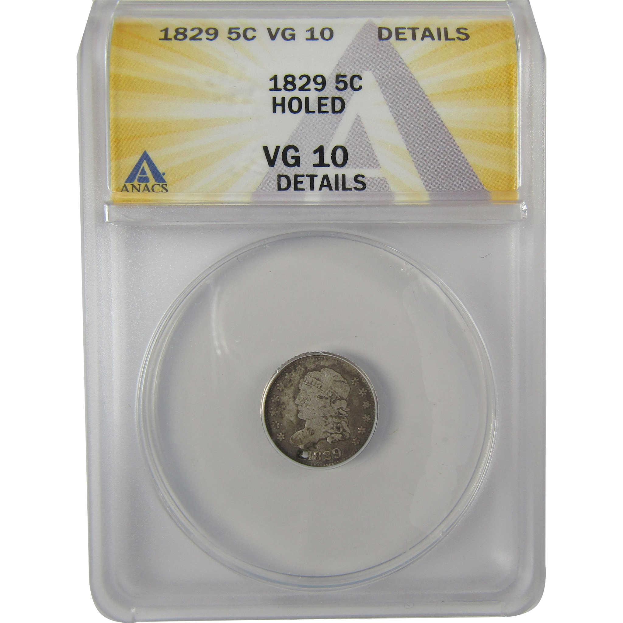 1829 Capped Bust Half Dime VG 10 Details ANACS Silver SKU:I20104
