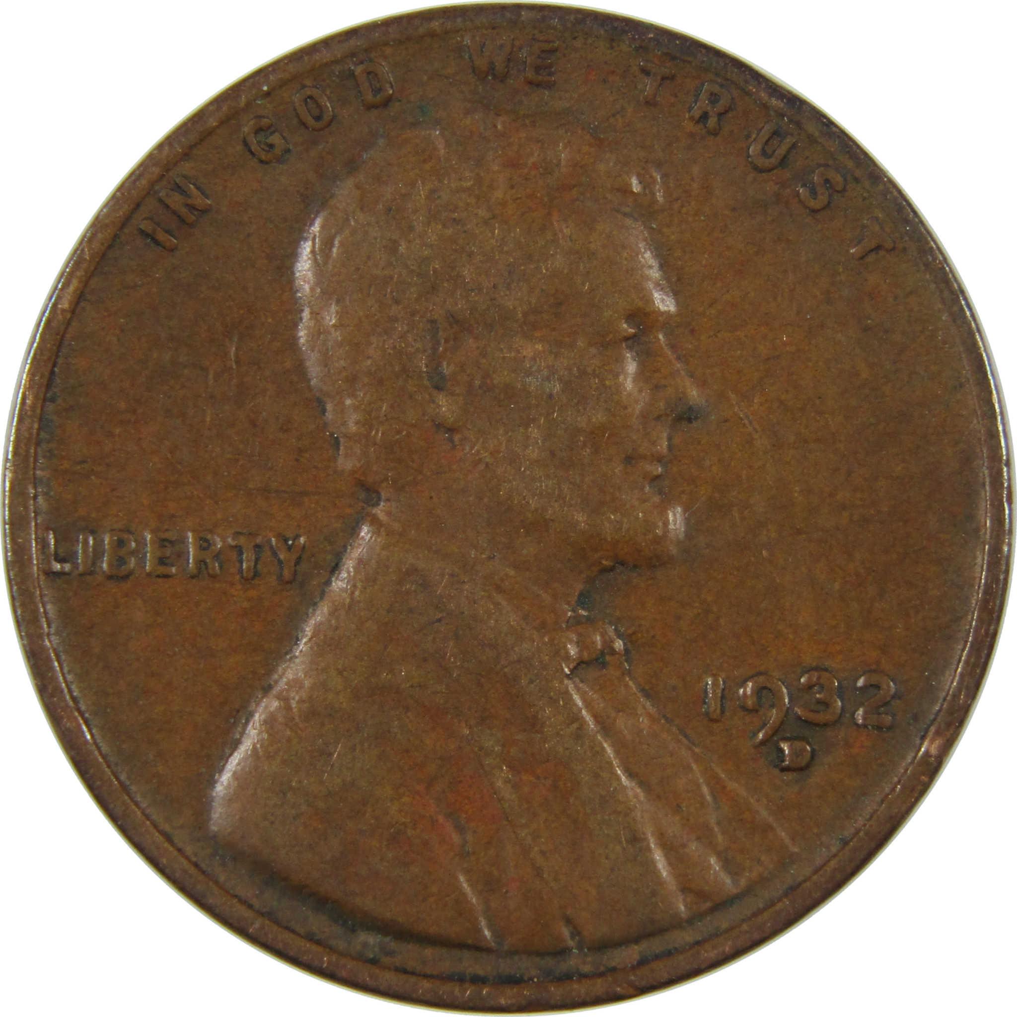 1932 D Lincoln Wheat Cent F Fine Penny 1c Coin Collectible SKU:I27121