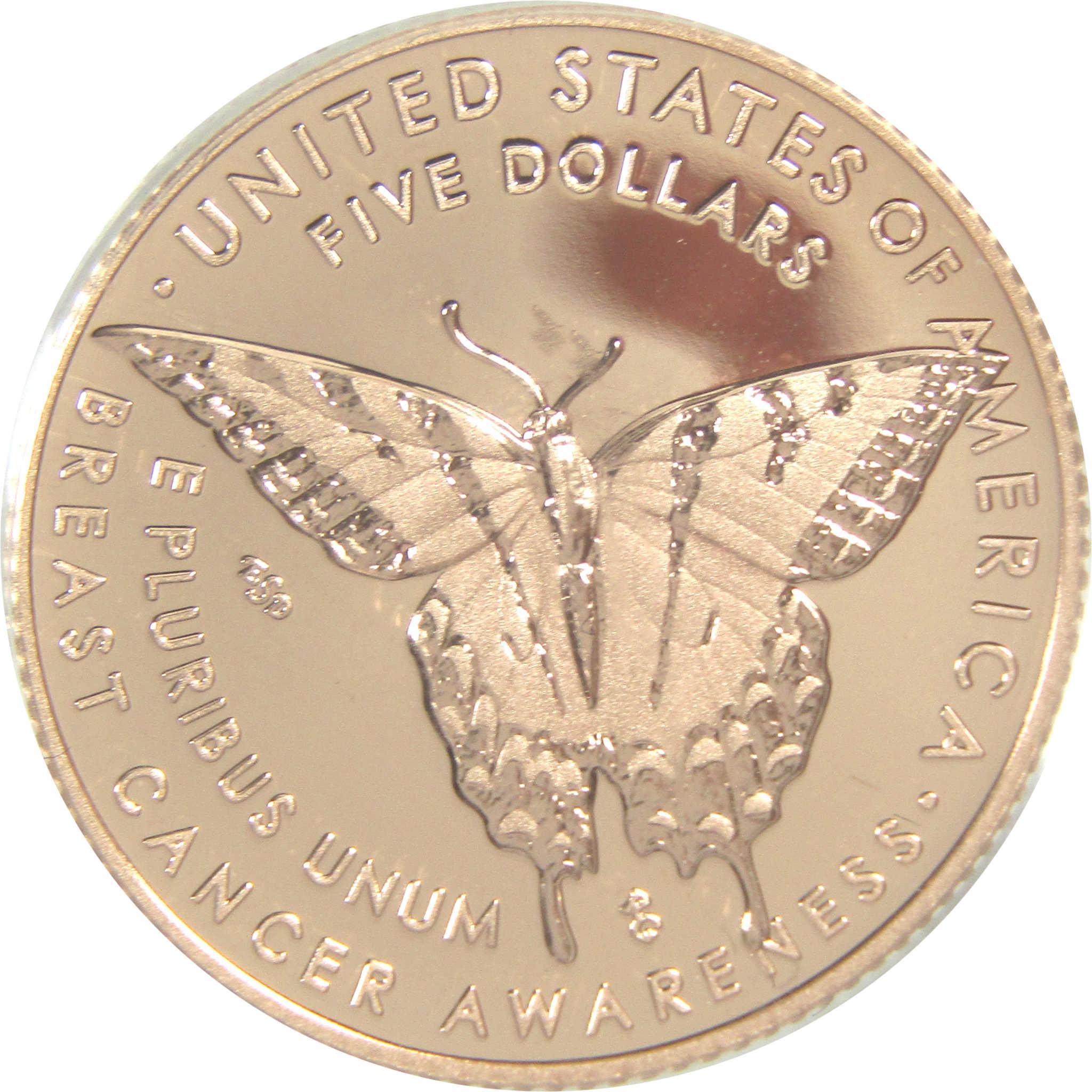 2018 W Breast Cancer Awareness Commemorative Gold Proof OGP COA
