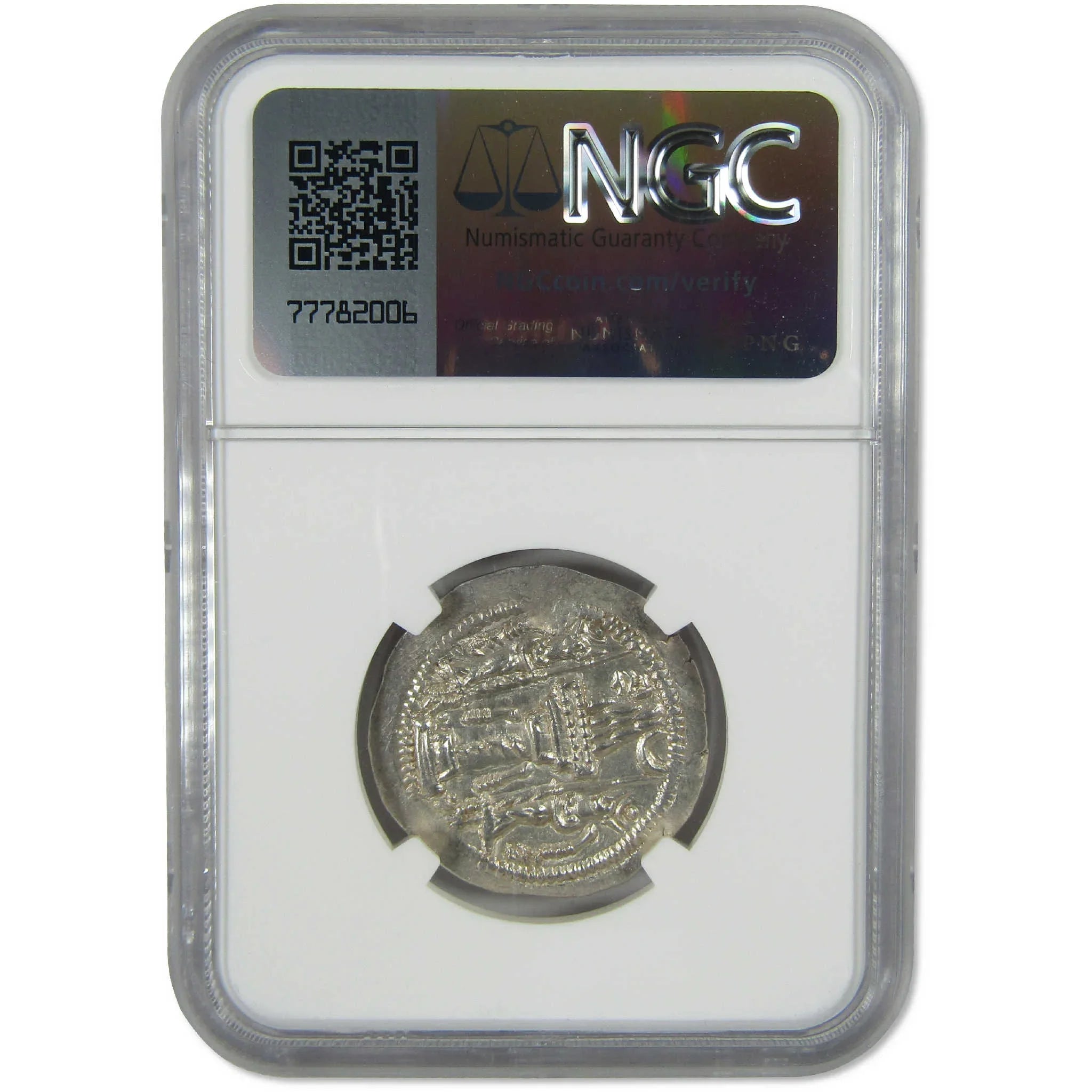 420-438 AD Bahram V Sasanian Empire Silver Drachm CH AU NGC Ancient