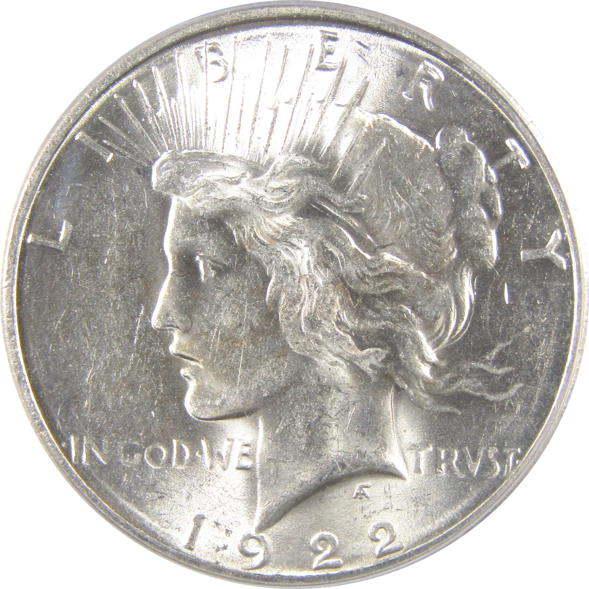 1922 S Peace Dollar MS 62 ANACS Silver Uncirculated $1 Coin SKU:I18627