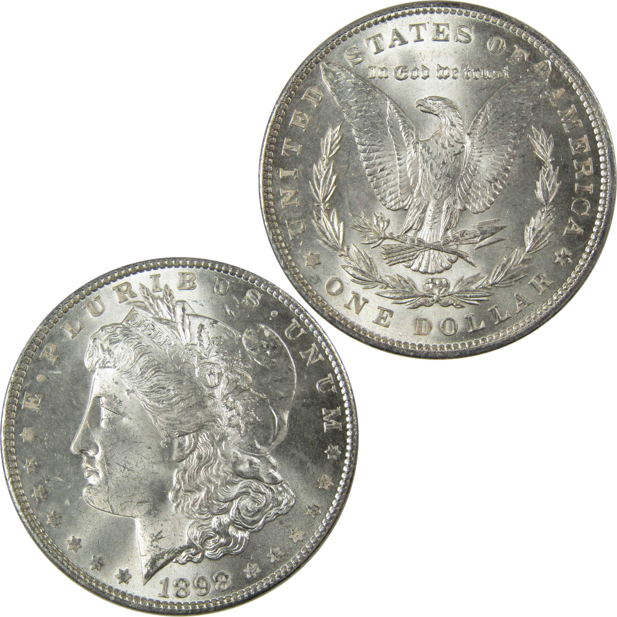 1898 Morgan Silver Dollar Uncirculated Mint State $1 Coin SKU:I27763
