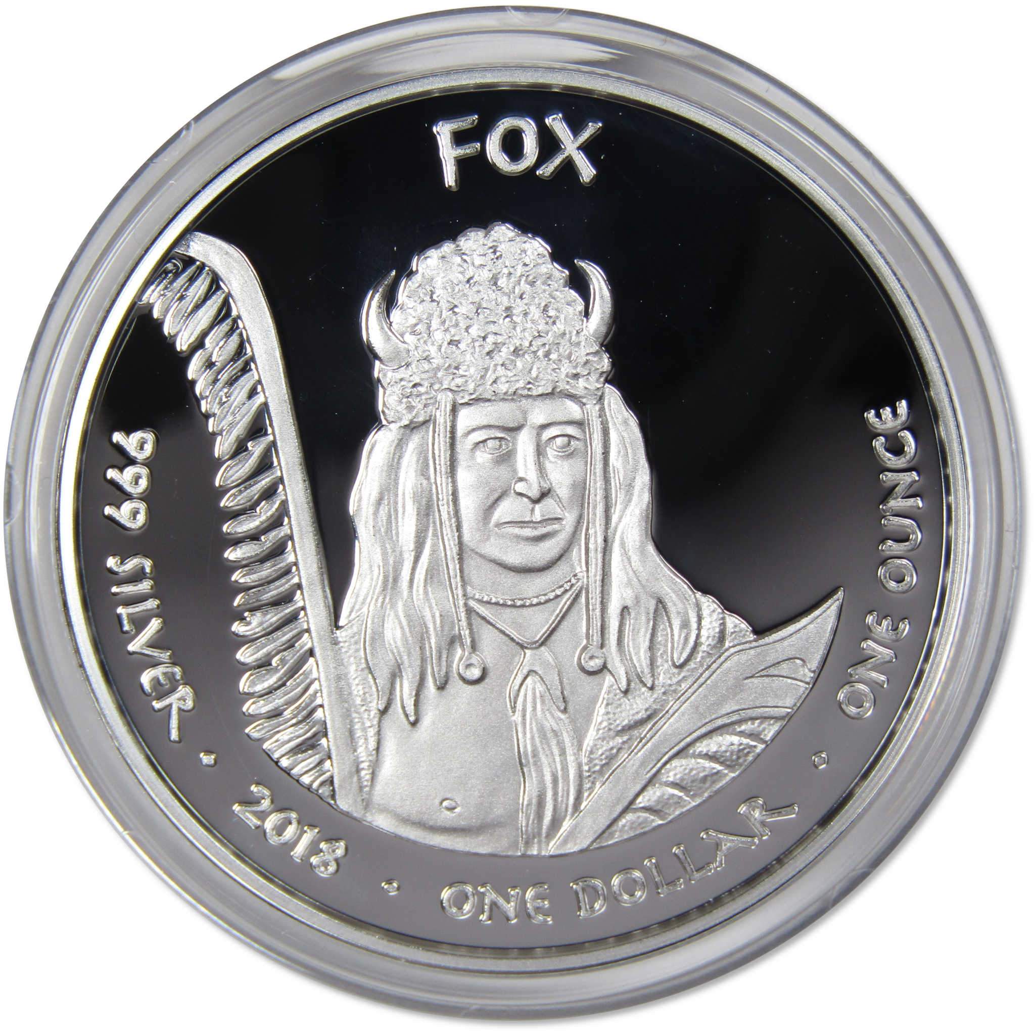 2018 Native American Jamul Fox Iowa Rabbit 1 oz Silver Proof $1 Coin