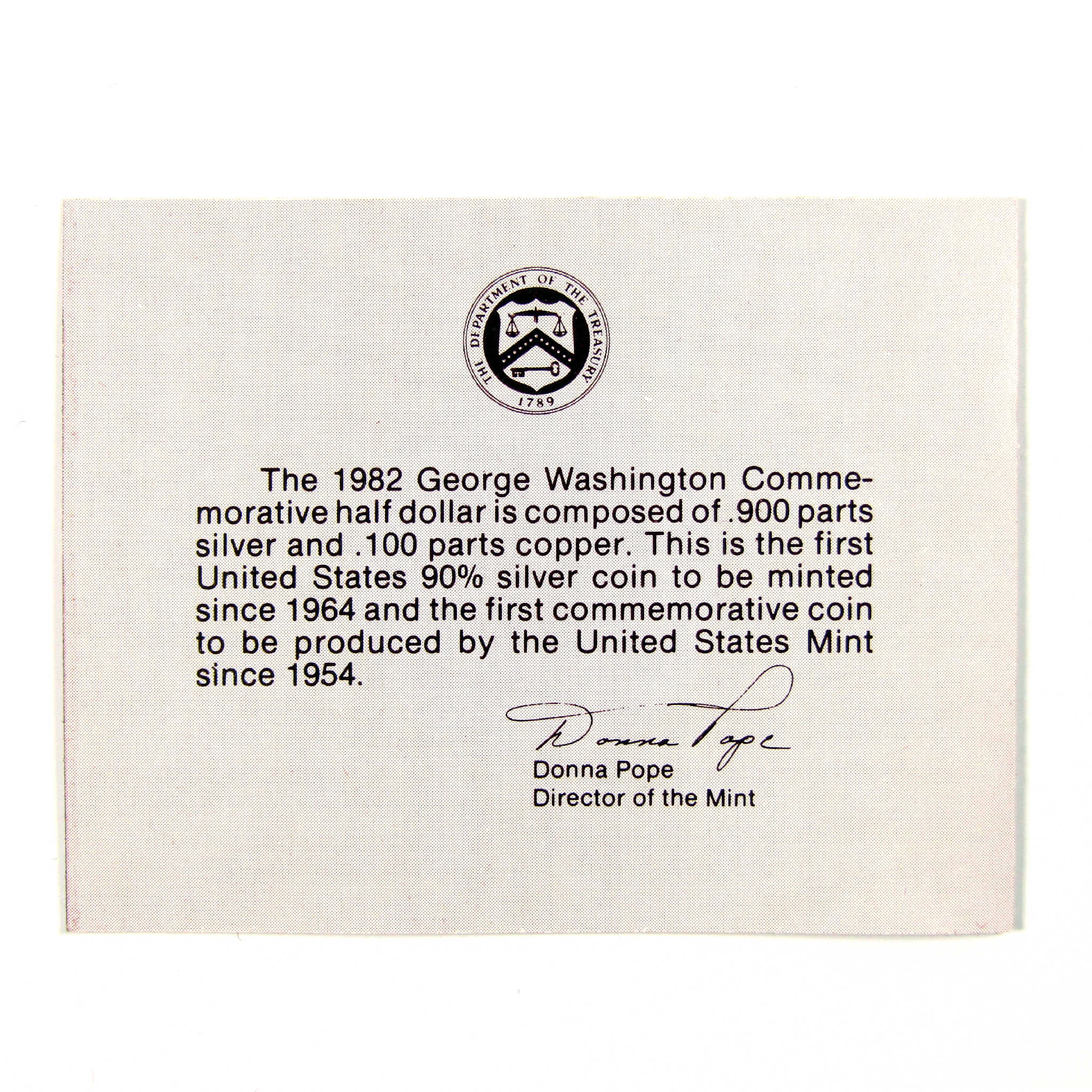 George Washington Commemorative Half 1982 S Choice Proof Silver OGP