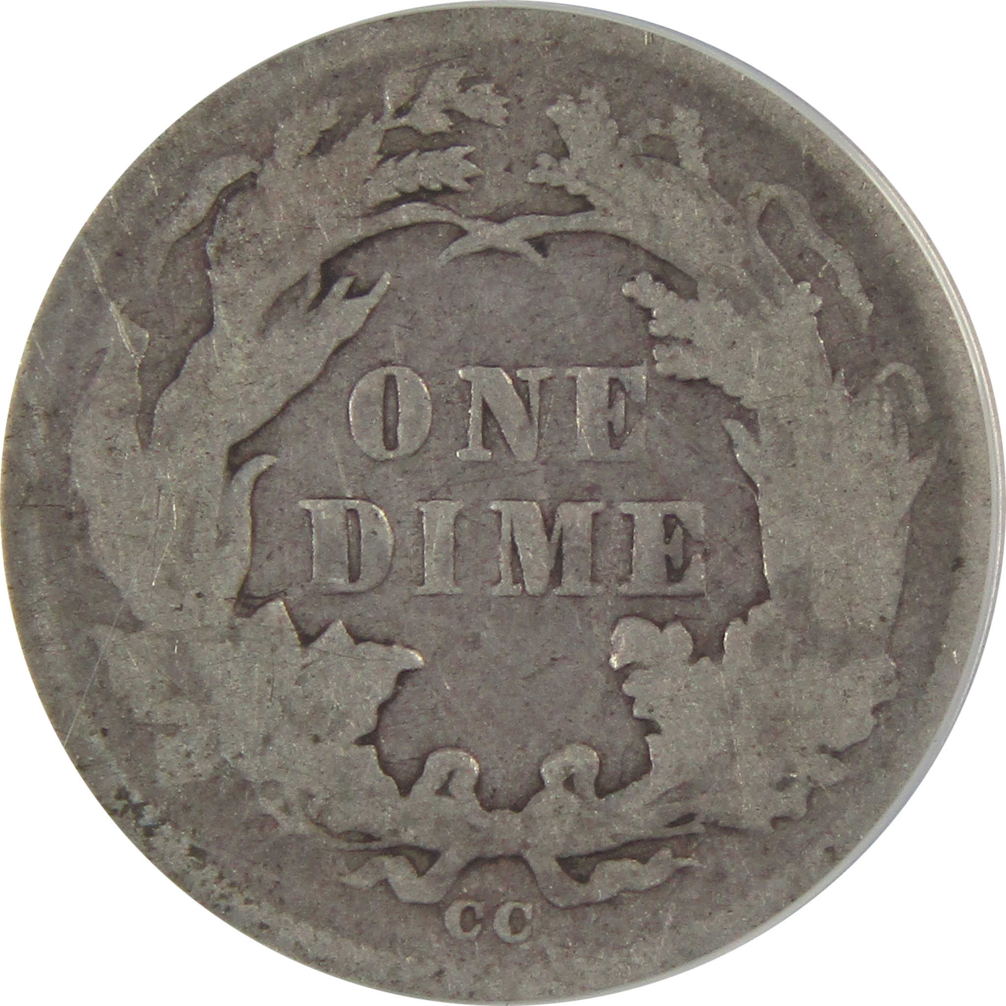 1877 CC Seated Liberty Dime VG 10 Details ANACS Silver SKU:CP138