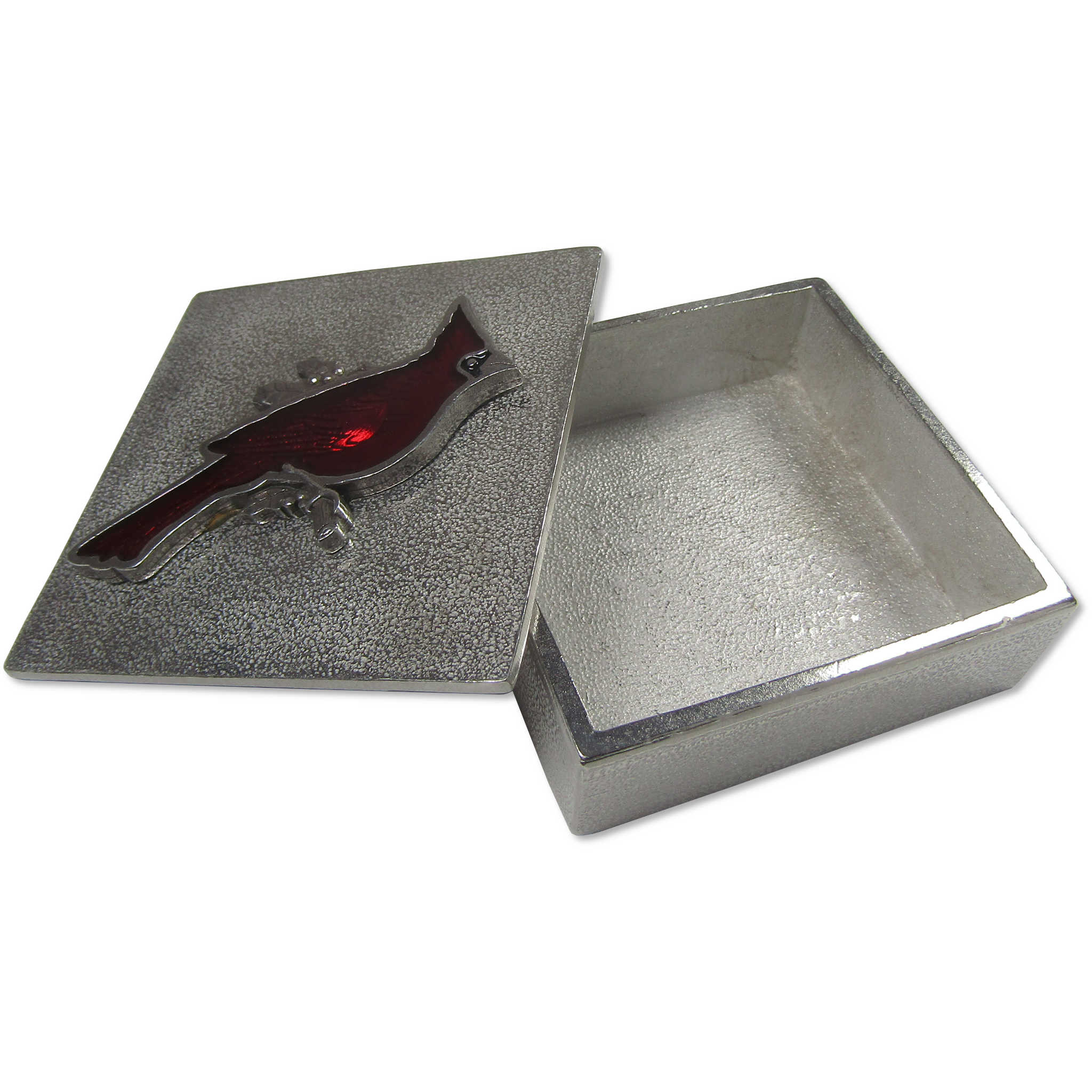 Cardinal Handcrafted Pewter Treasure Box
