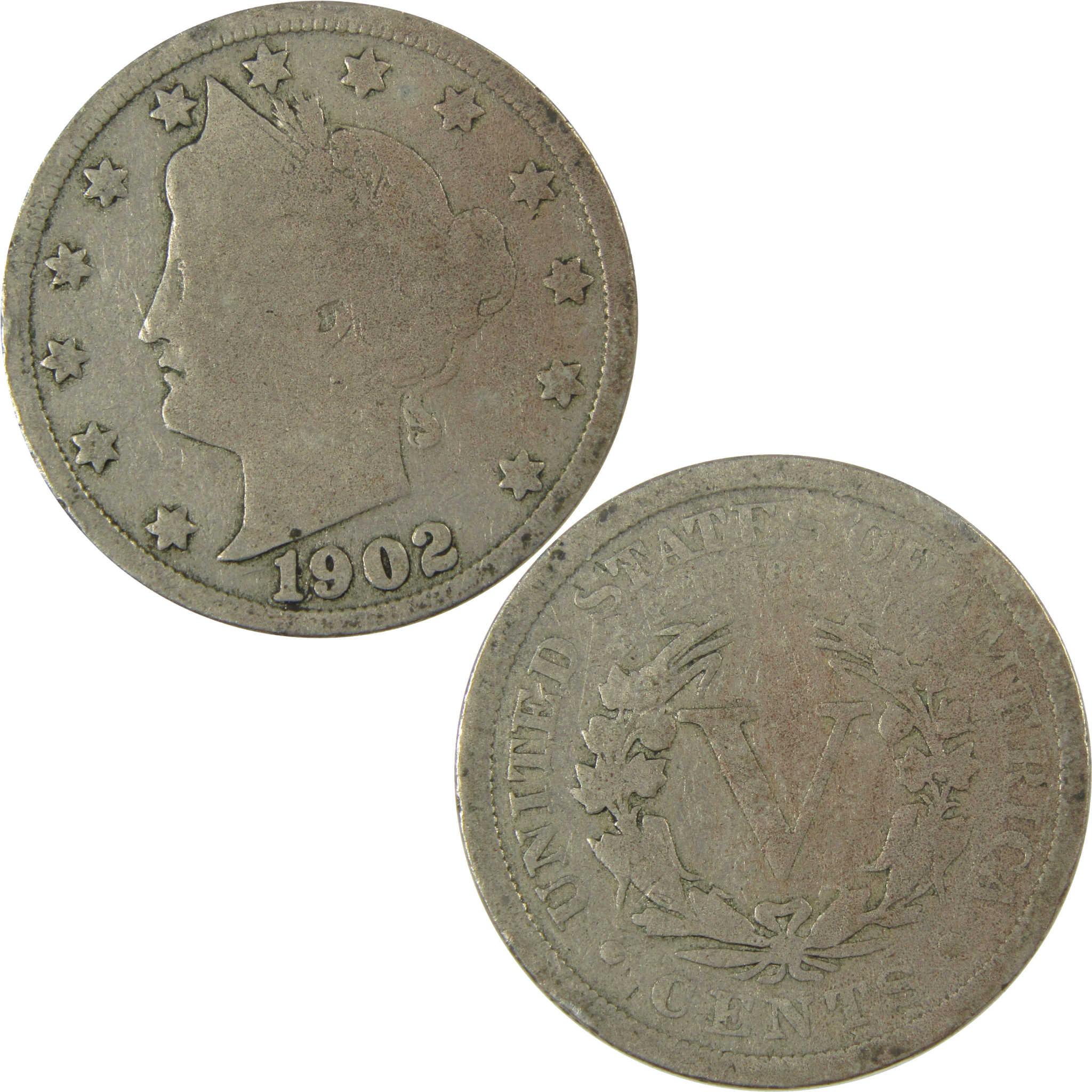 1902 Liberty Head V Nickel G Good 5c Coin SKU:I27216
