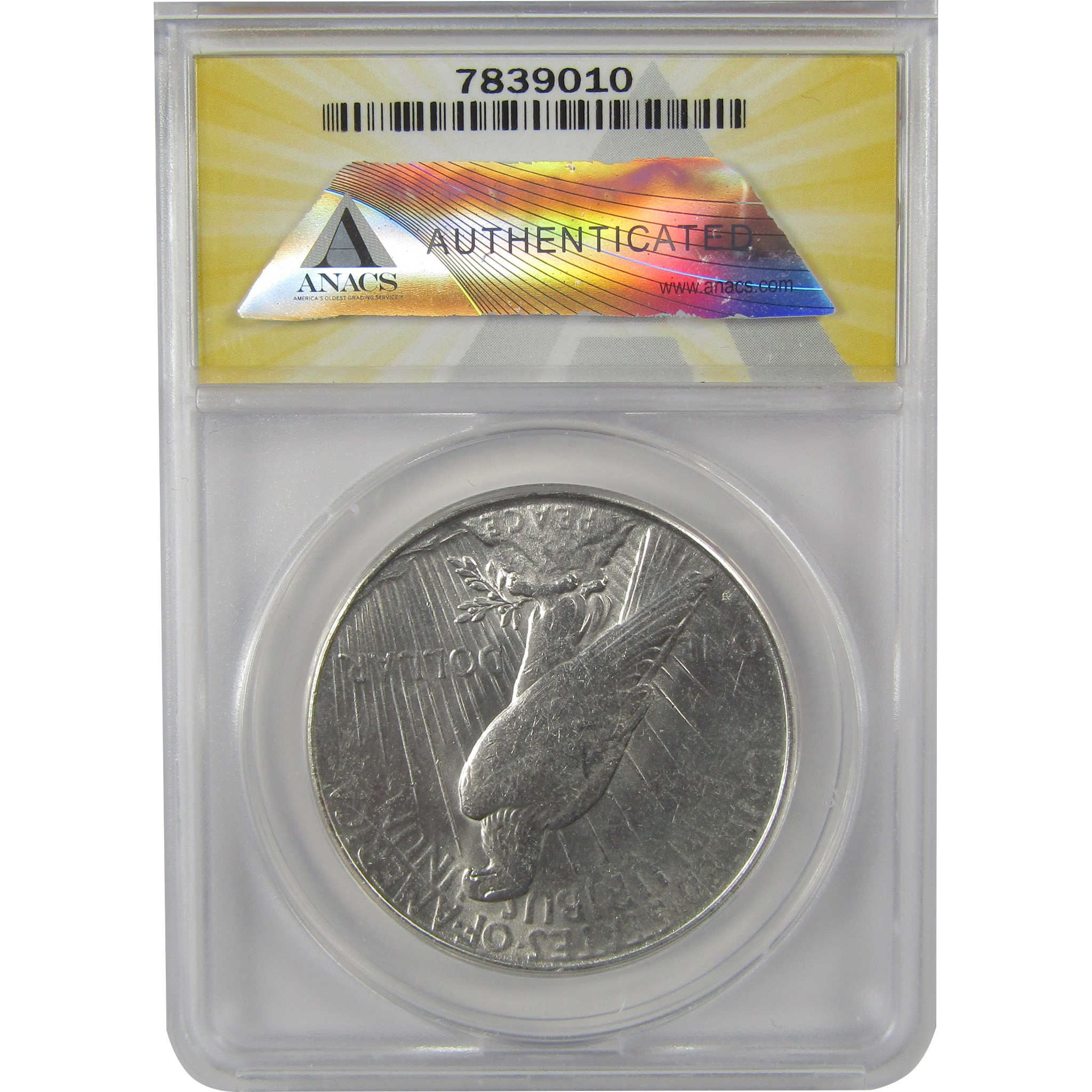 1923 S Peace Dollar MS 62 ANACS Silver Uncirculated $1 Coin SKU:I22161