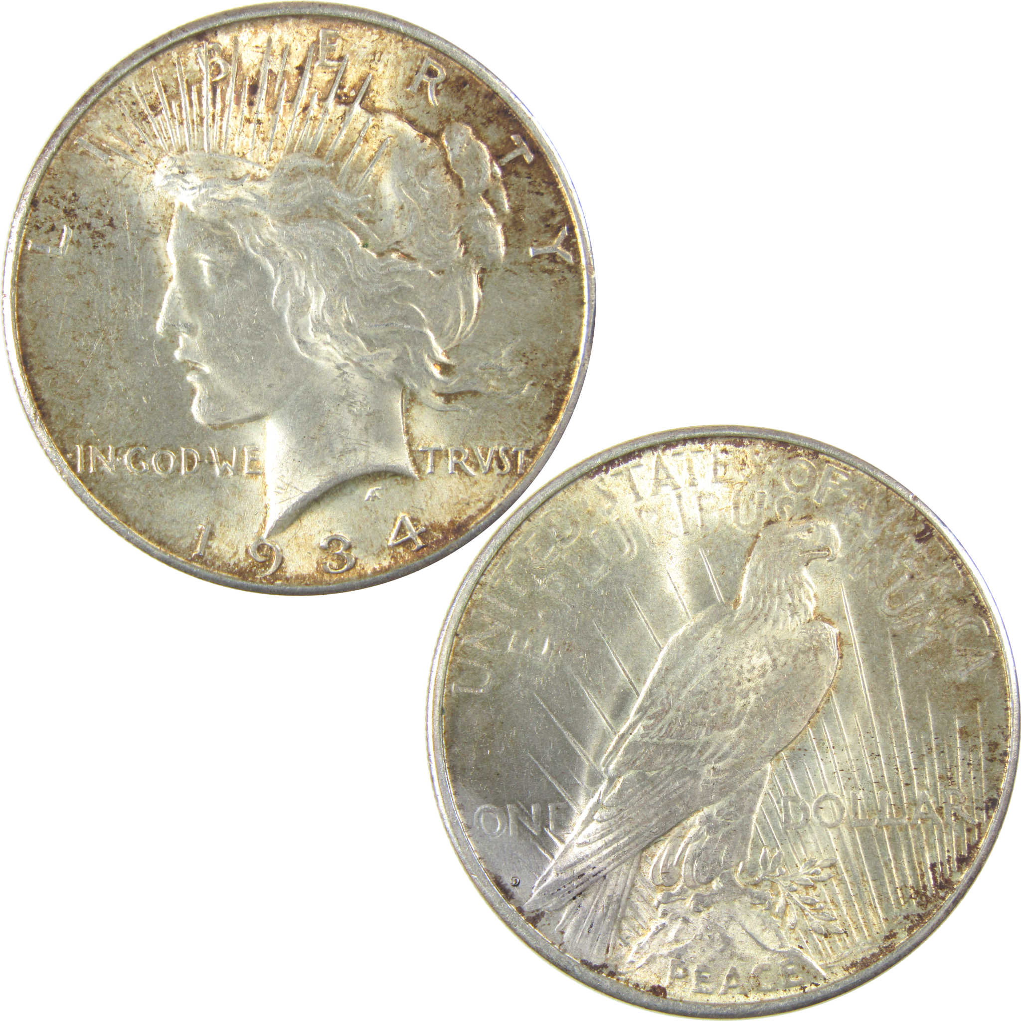 1934 D Peace Dollar Uncirculated Details Silver $1 Coin SKU:I19775